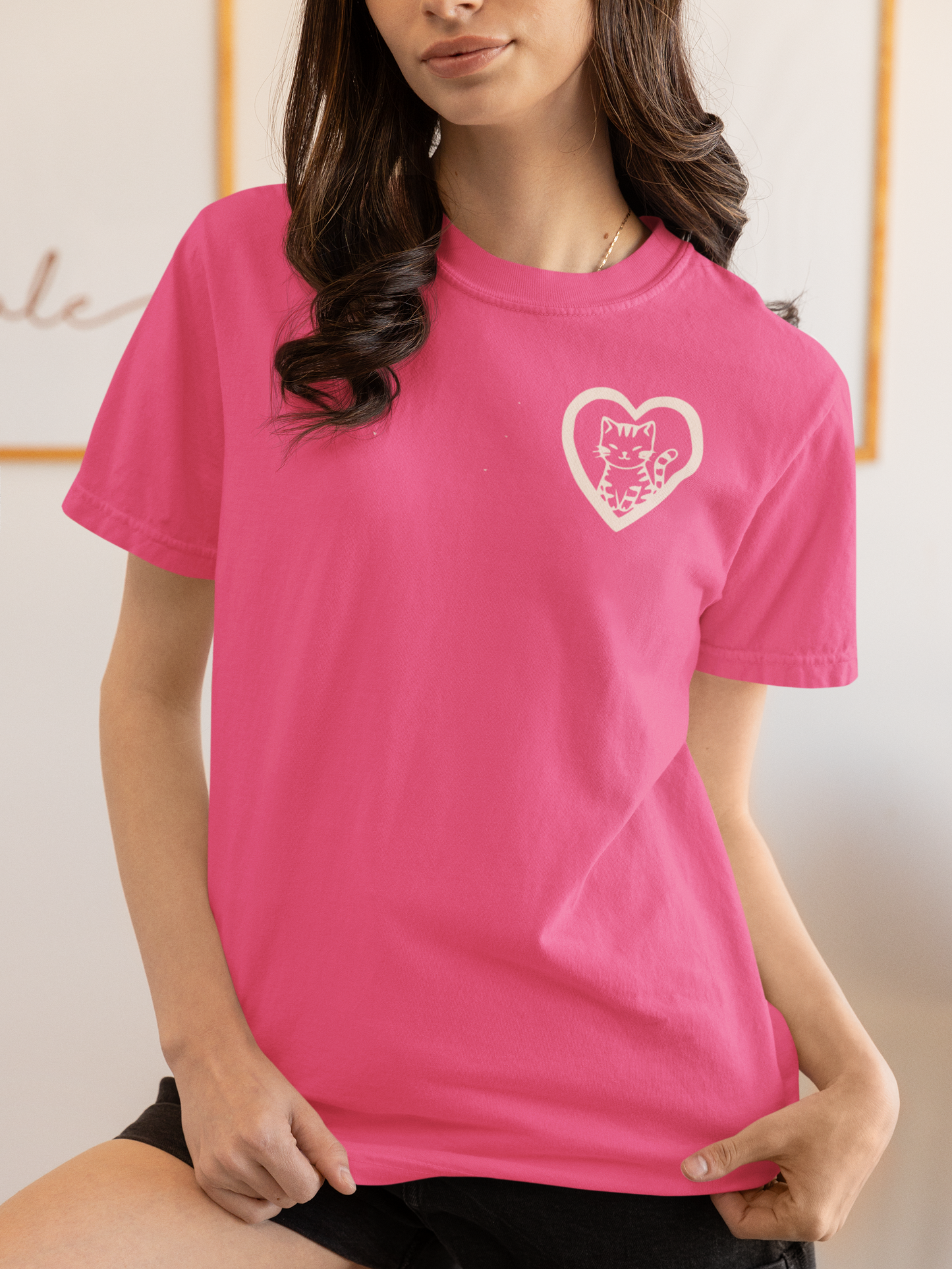 Vintage Cat Lover Valentine's T-Shirt — Retro Stamp Style Gift