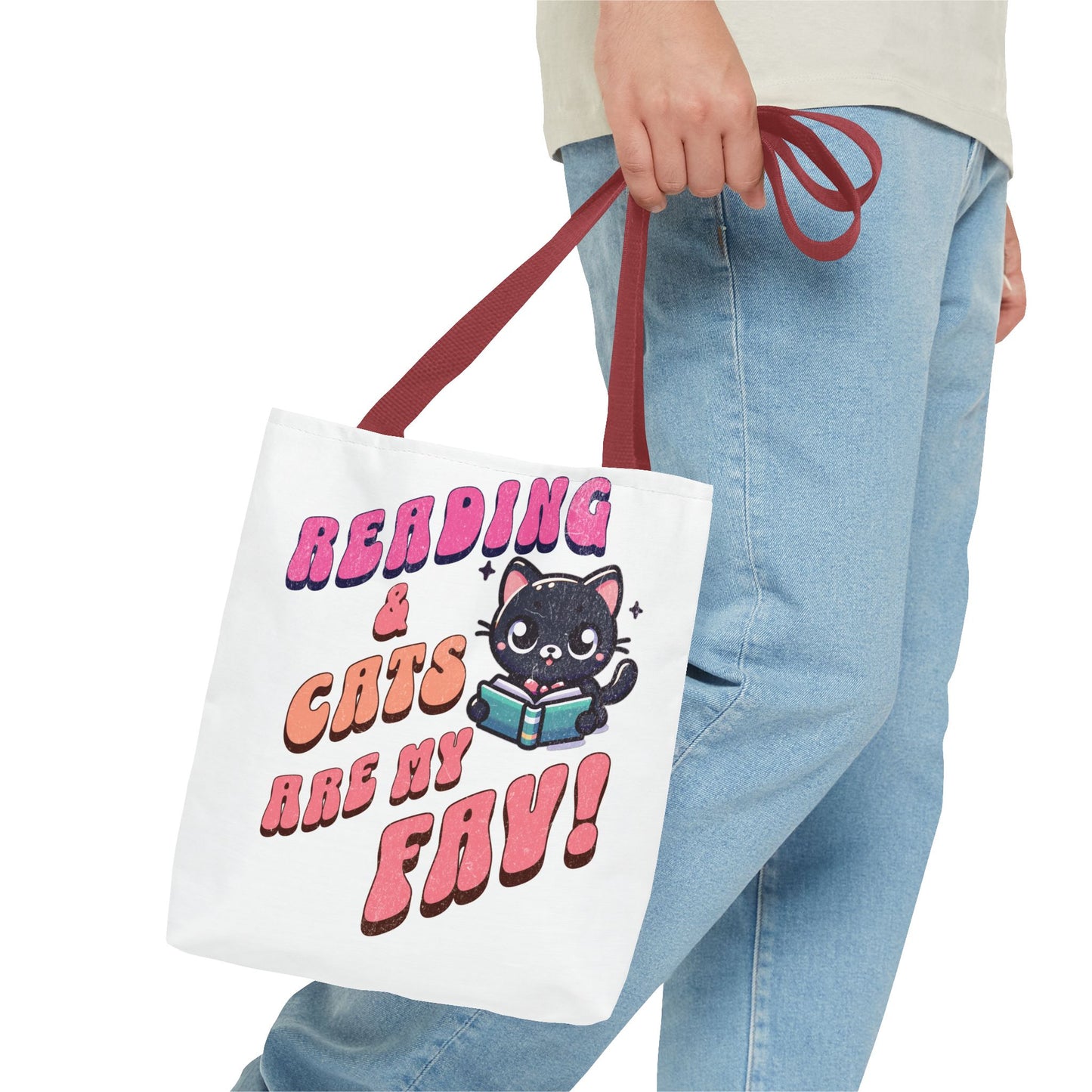 Book Lover Tote Bag,  Cute School Bag,  Black Cat tote, Library Tote, Bookish Tote Bag
