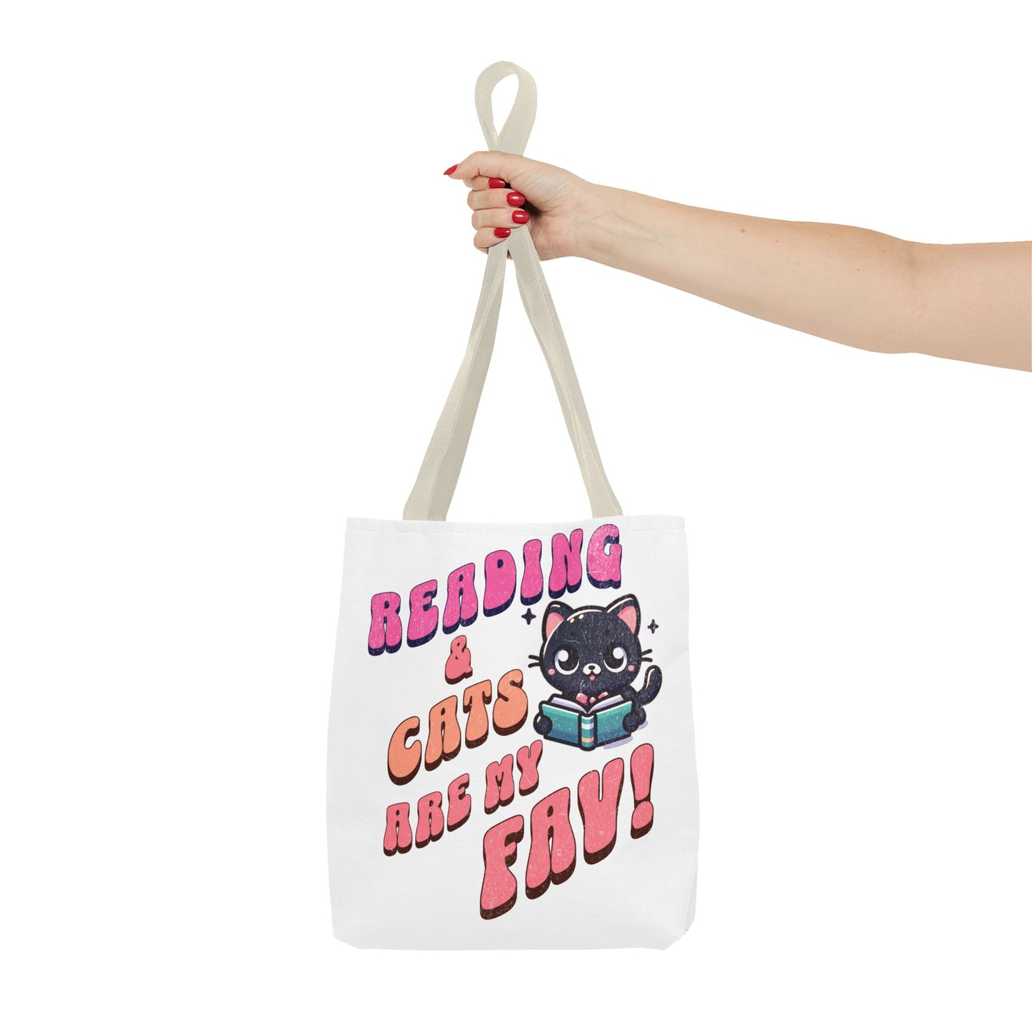 Book Lover Tote Bag,  Cute School Bag,  Black Cat tote, Library Tote, Bookish Tote Bag