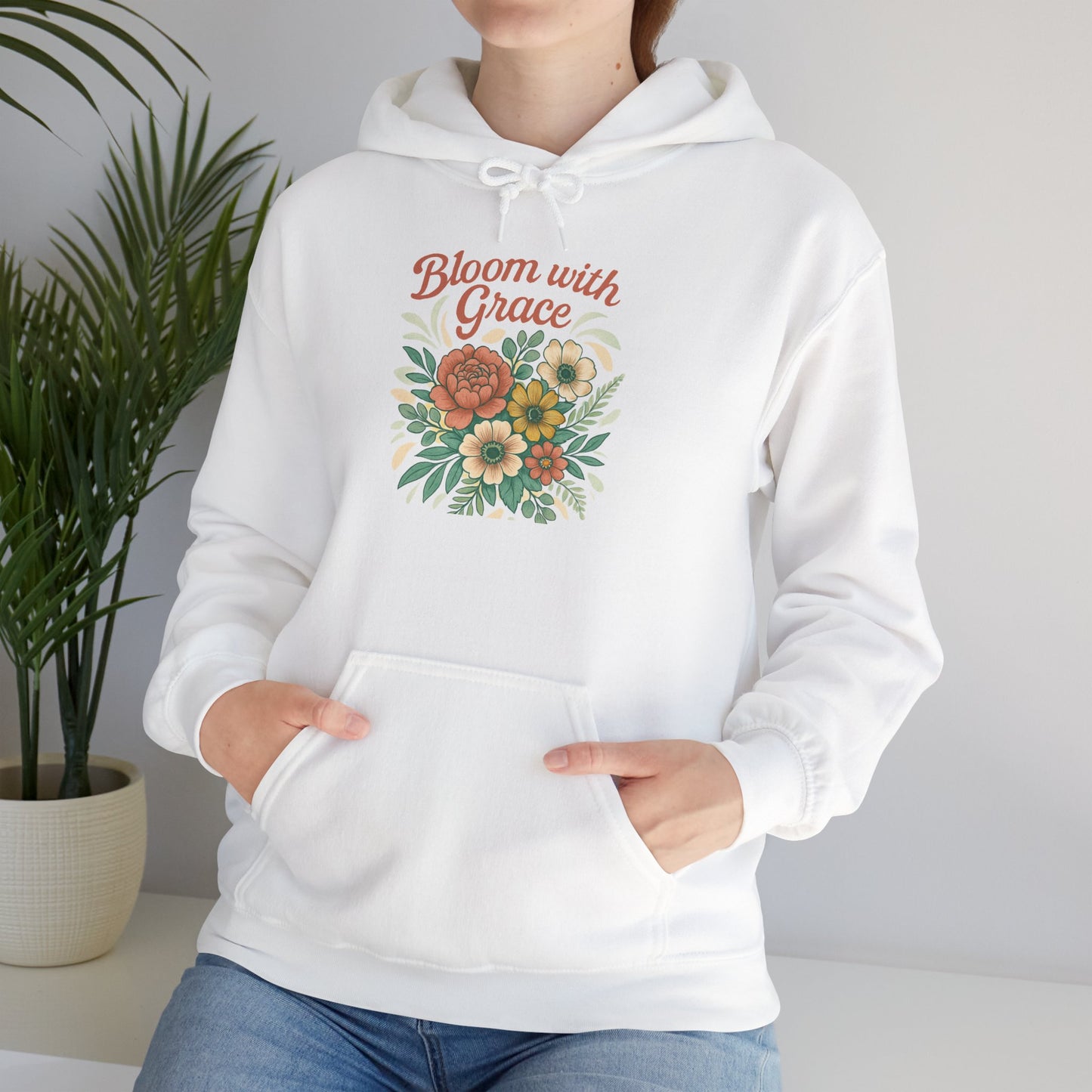 Modern Floral Unisex Hoodie Sweatshirt, Cozy Sweater, Great Gift for Women, Women's Winter Fashion, Flower Pattern Top, Gift for Her, Floral