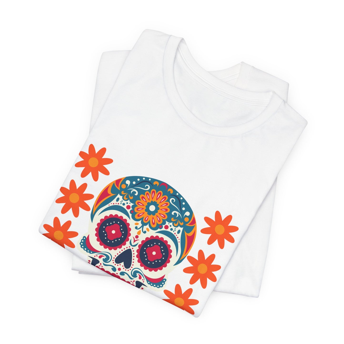 Colorful Día de los Muertos t-shirt, Unisex T-Shirt, Day of the Dead Gift, Festival Attire, Dia de Los Muertos Playera, Skull T-shirt