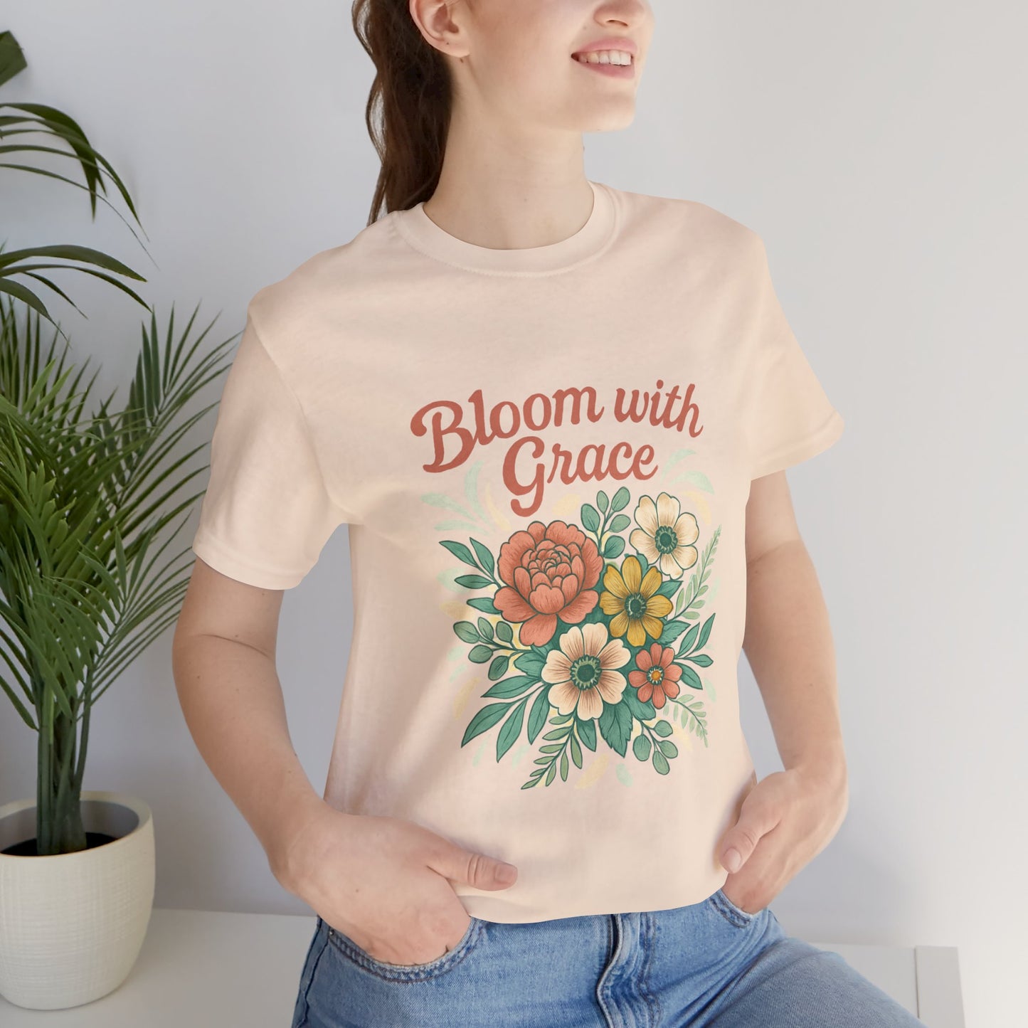 Floral T-Shirt - Modern Flowers Design for Youth - Unisex Jersey Tee