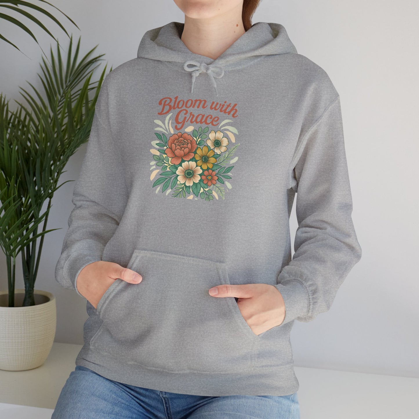 Modern Floral Unisex Hoodie Sweatshirt, Cozy Sweater, Great Gift for Women, Women's Winter Fashion, Flower Pattern Top, Gift for Her, Floral