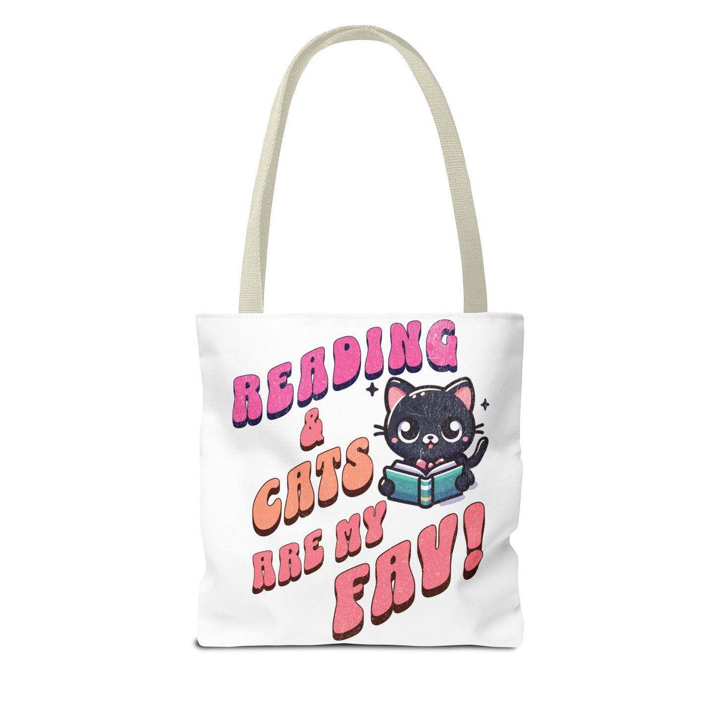 Book Lover Tote Bag,  Cute School Bag,  Black Cat tote, Library Tote, Bookish Tote Bag