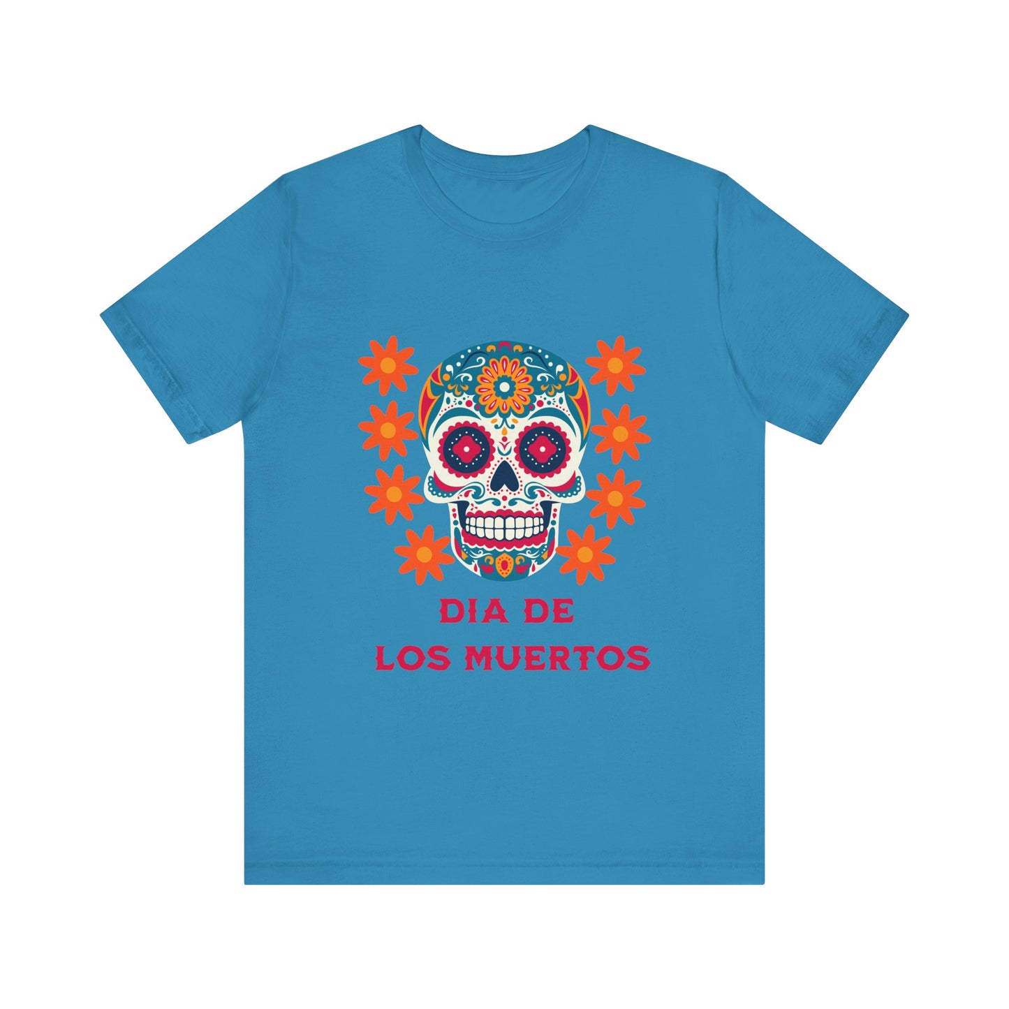 Colorful Día de los Muertos t-shirt, Unisex T-Shirt, Day of the Dead Gift, Festival Attire, Dia de Los Muertos Playera, Skull T-shirt