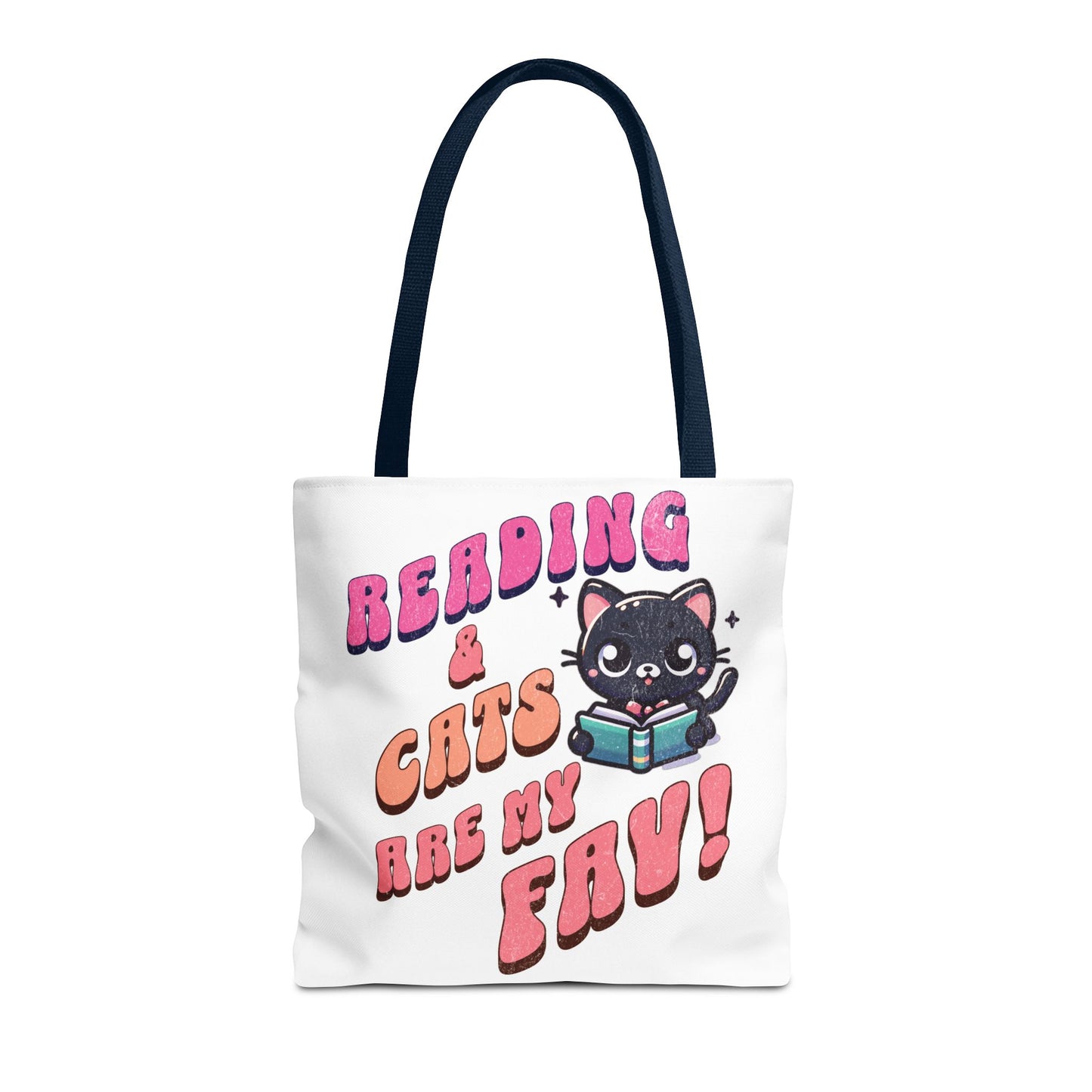 Book Lover Tote Bag,  Cute School Bag,  Black Cat tote, Library Tote, Bookish Tote Bag