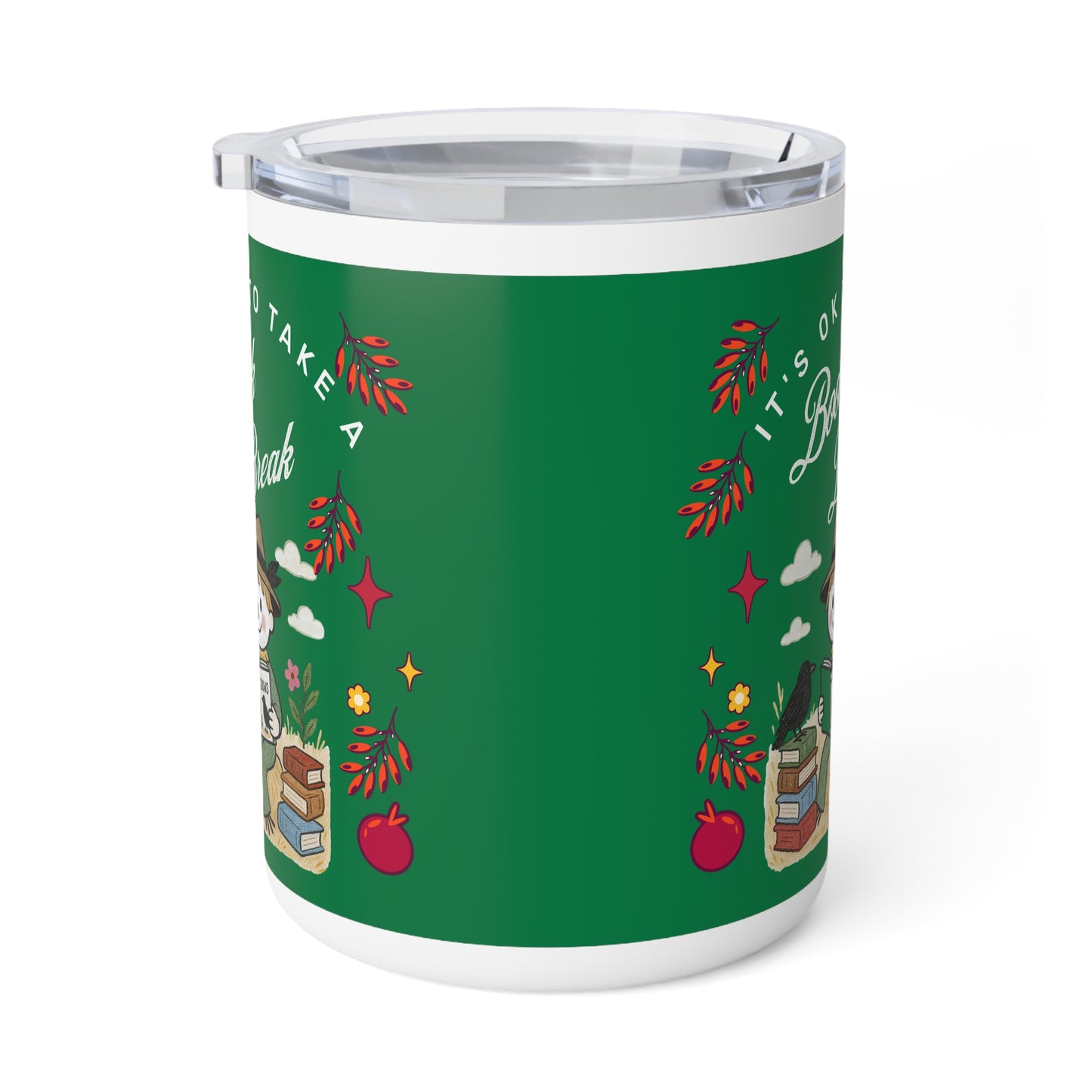 Book & Coffee Lover 10oz Insulated Mug — Literary Gift for Bookworms