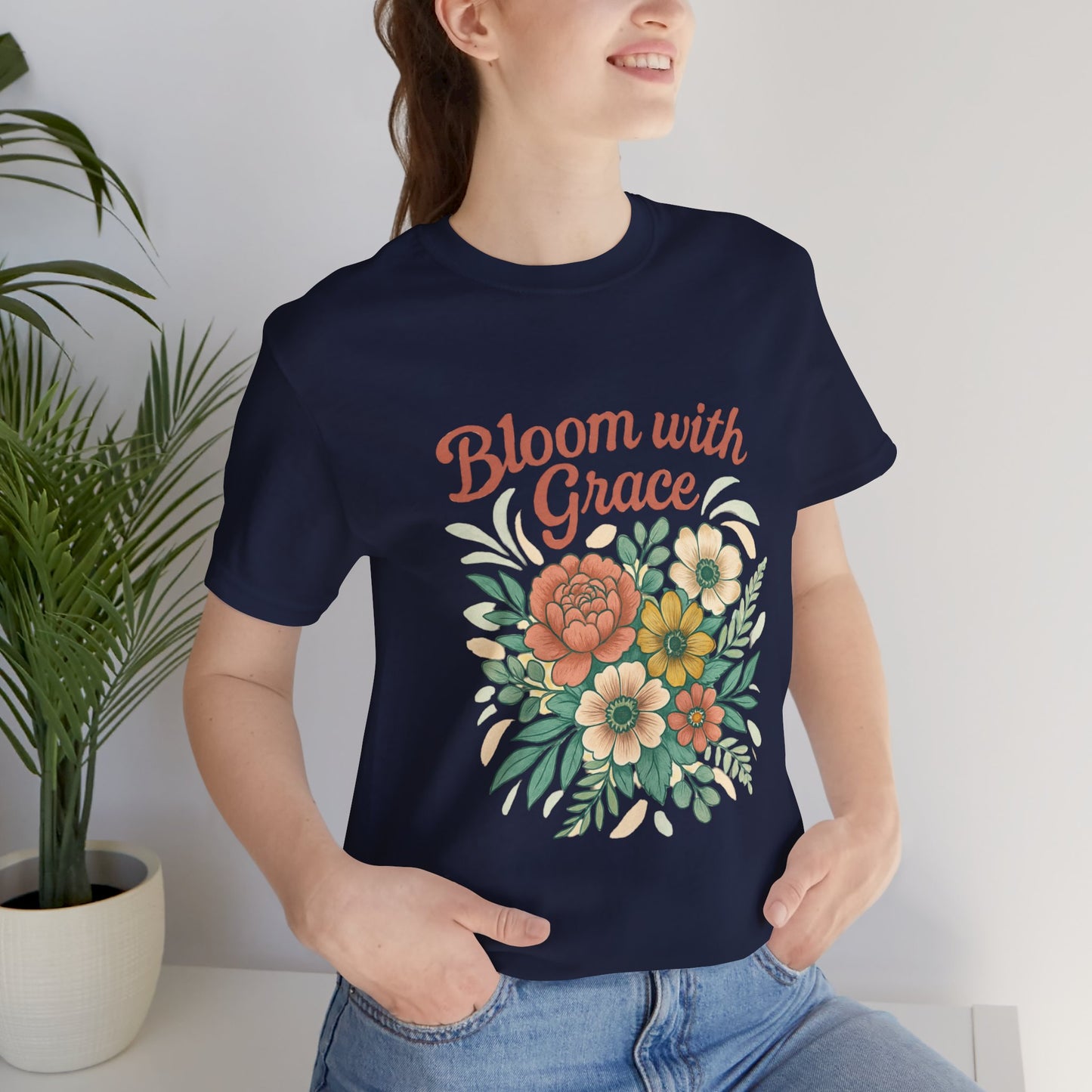 Floral T-Shirt - Modern Flowers Design for Youth - Unisex Jersey Tee