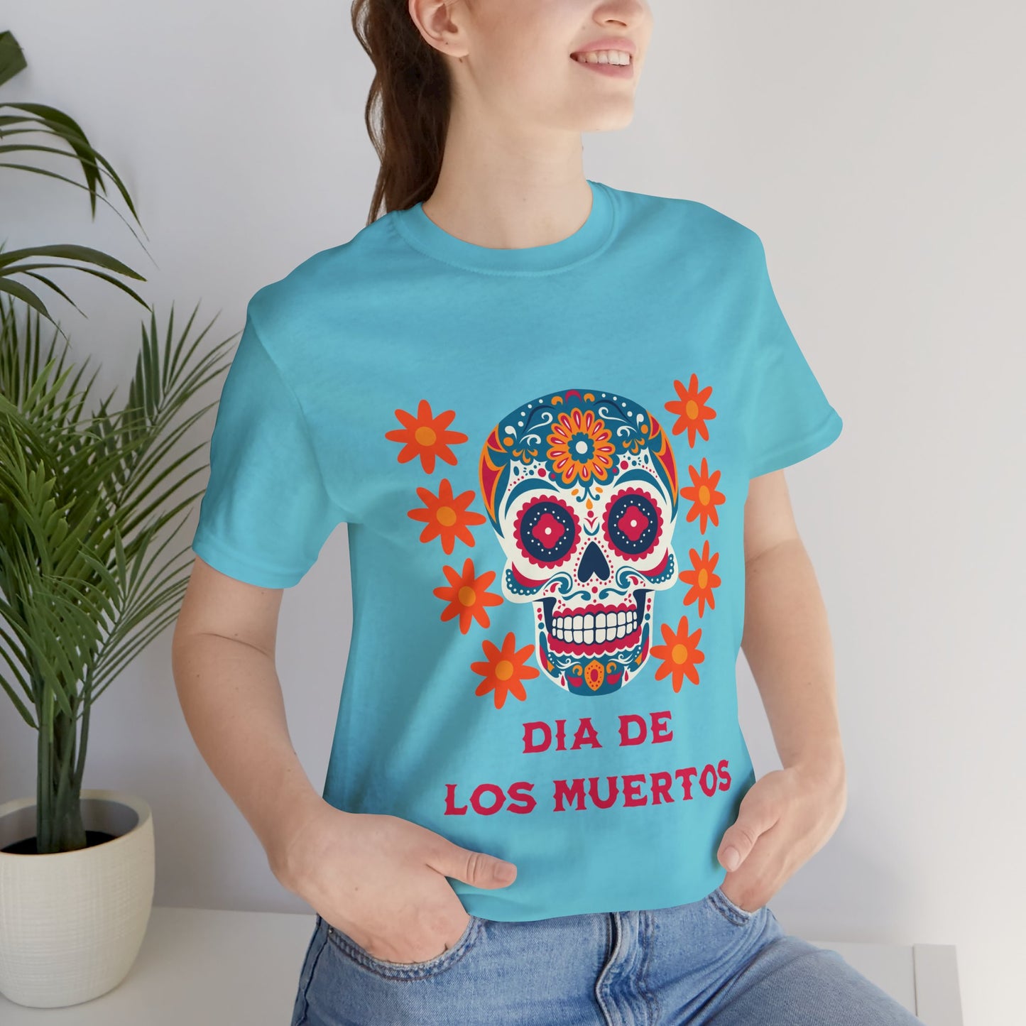 Colorful Día de los Muertos t-shirt, Unisex T-Shirt, Day of the Dead Gift, Festival Attire, Dia de Los Muertos Playera, Skull T-shirt