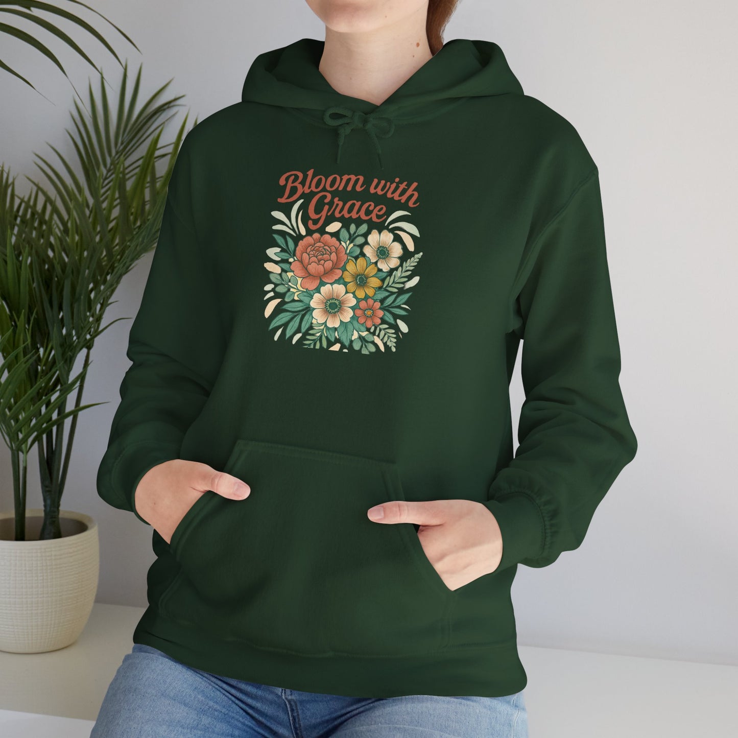 Modern Floral Unisex Hoodie Sweatshirt, Cozy Sweater, Great Gift for Women, Women's Winter Fashion, Flower Pattern Top, Gift for Her, Floral