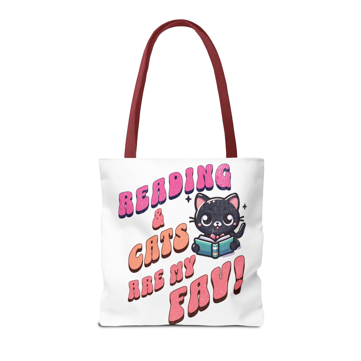 Book Lover Tote Bag,  Cute School Bag,  Black Cat tote, Library Tote, Bookish Tote Bag