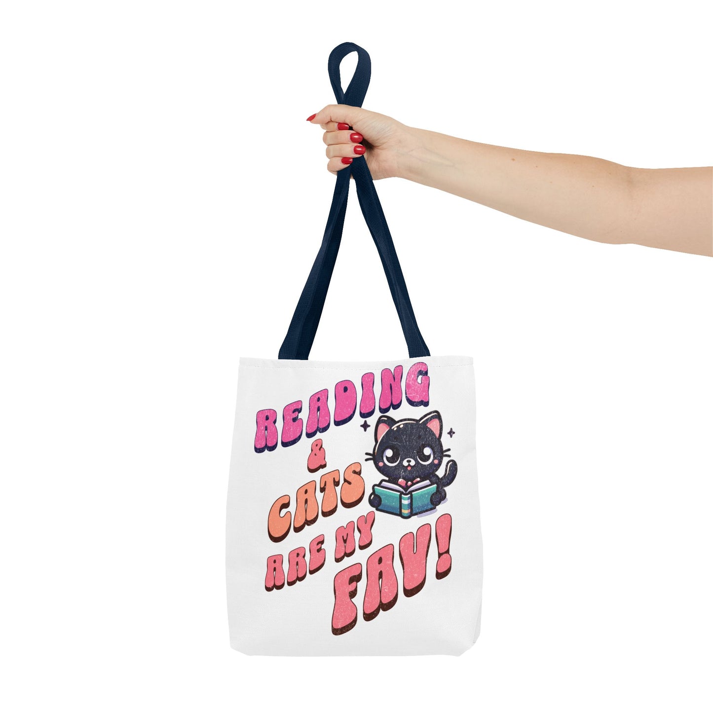 Book Lover Tote Bag,  Cute School Bag,  Black Cat tote, Library Tote, Bookish Tote Bag