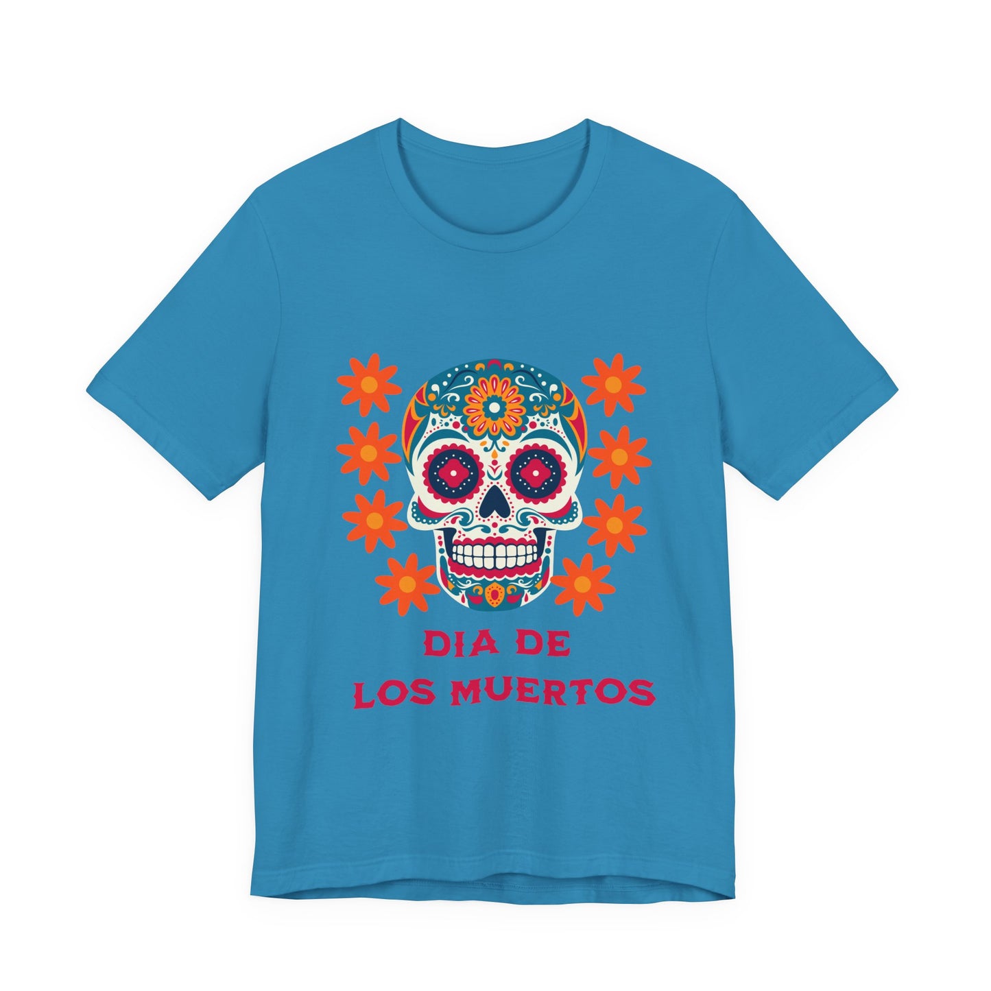 Colorful Día de los Muertos t-shirt, Unisex T-Shirt, Day of the Dead Gift, Festival Attire, Dia de Los Muertos Playera, Skull T-shirt