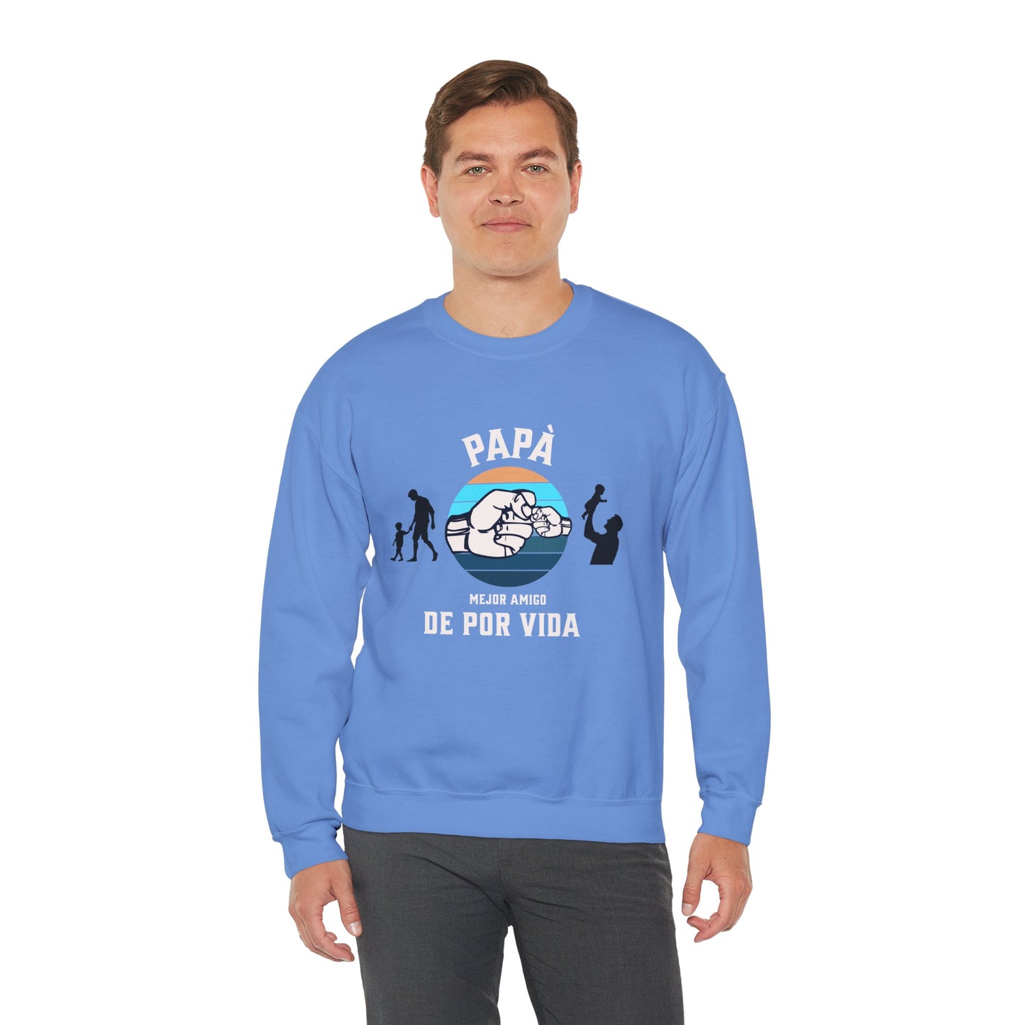 Retro 'Papa Mejor Amigo de Por Vida' Sweatshirt — Vintage Father & Son Fist Bump
