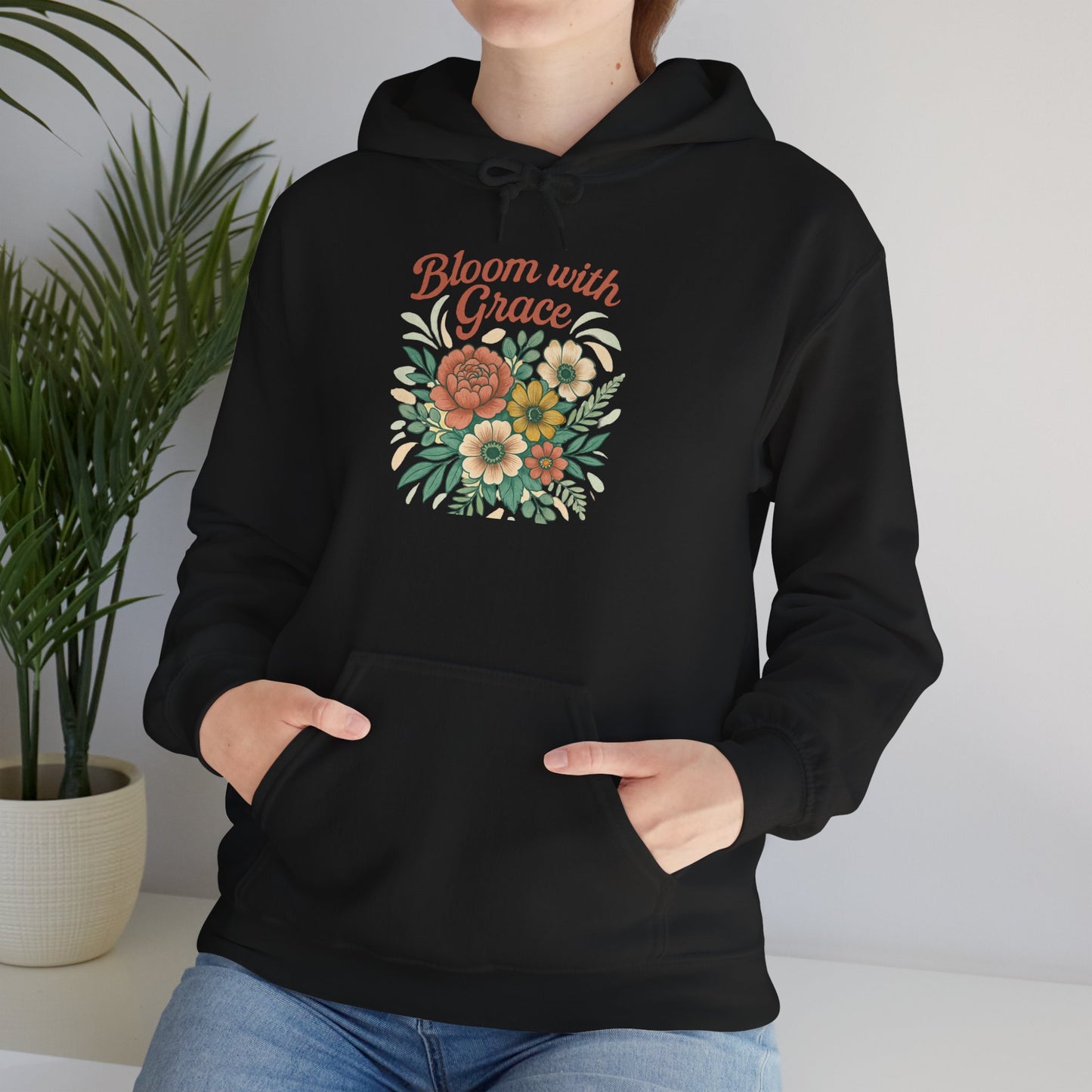 Modern Floral Unisex Hoodie Sweatshirt, Cozy Sweater, Great Gift for Women, Women's Winter Fashion, Flower Pattern Top, Gift for Her, Floral