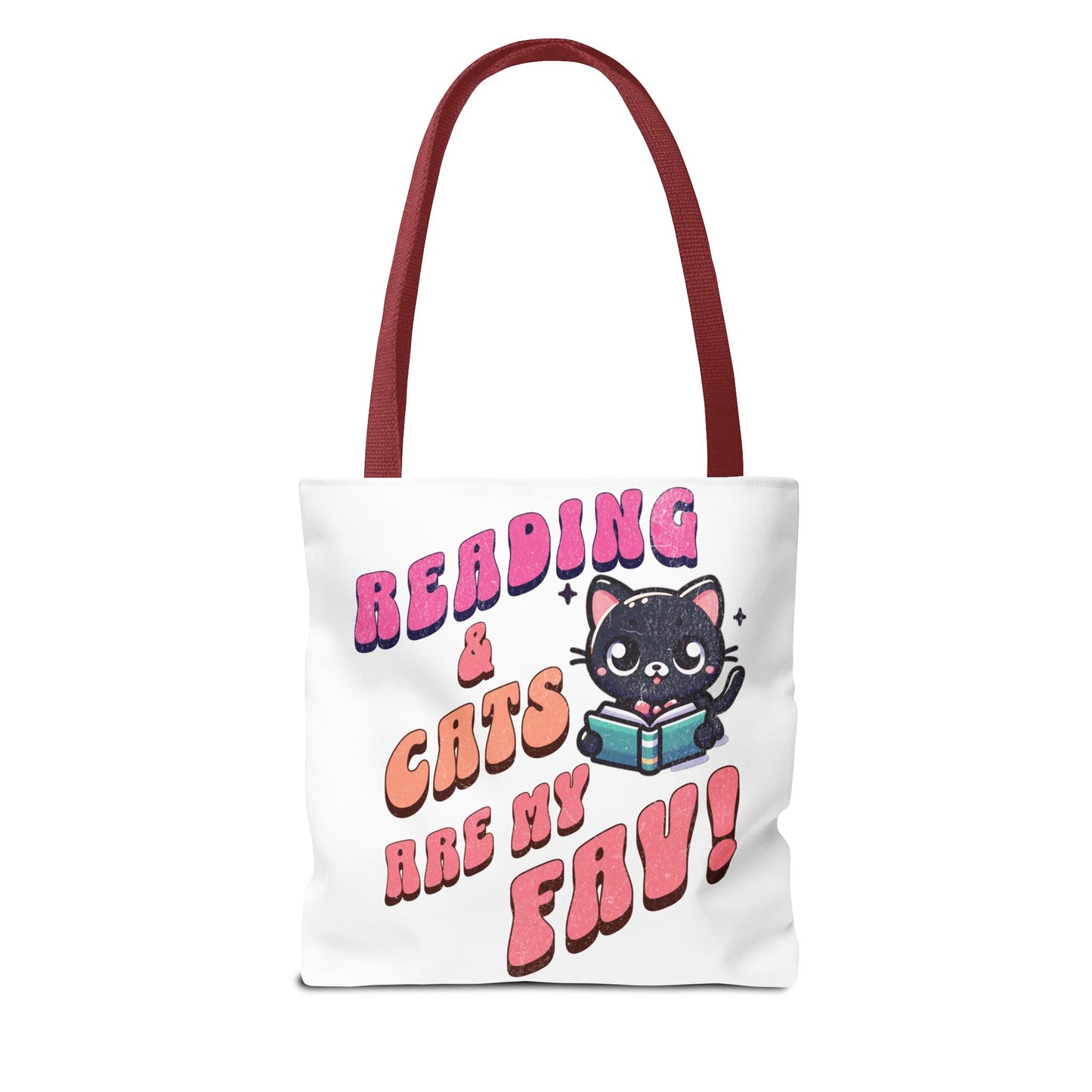 Book Lover Tote Bag,  Cute School Bag,  Black Cat tote, Library Tote, Bookish Tote Bag