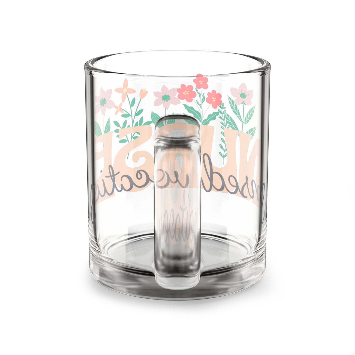 Personalized Mug Floral Inspired Glass Mug | 10oz | Licensed Vocational Nurse, LVN mug