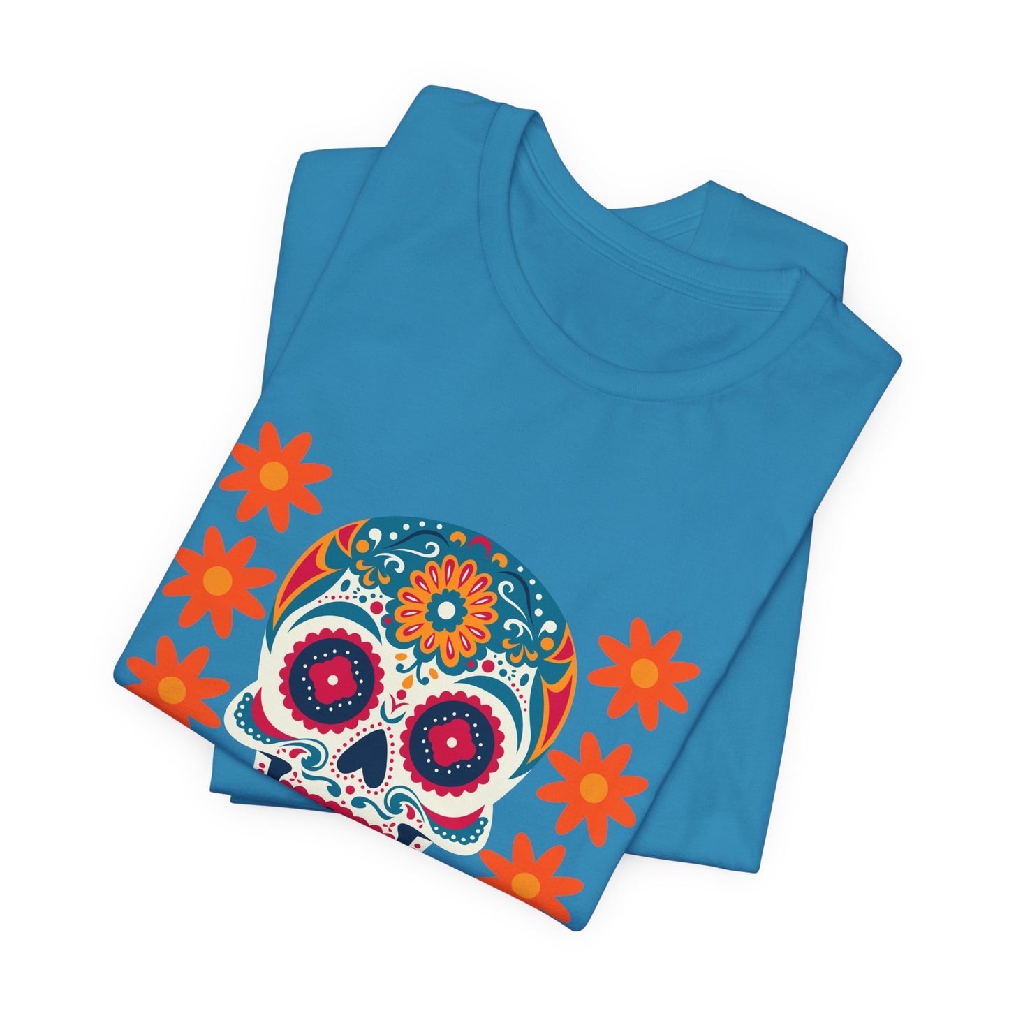 Colorful Día de los Muertos t-shirt, Unisex T-Shirt, Day of the Dead Gift, Festival Attire, Dia de Los Muertos Playera, Skull T-shirt