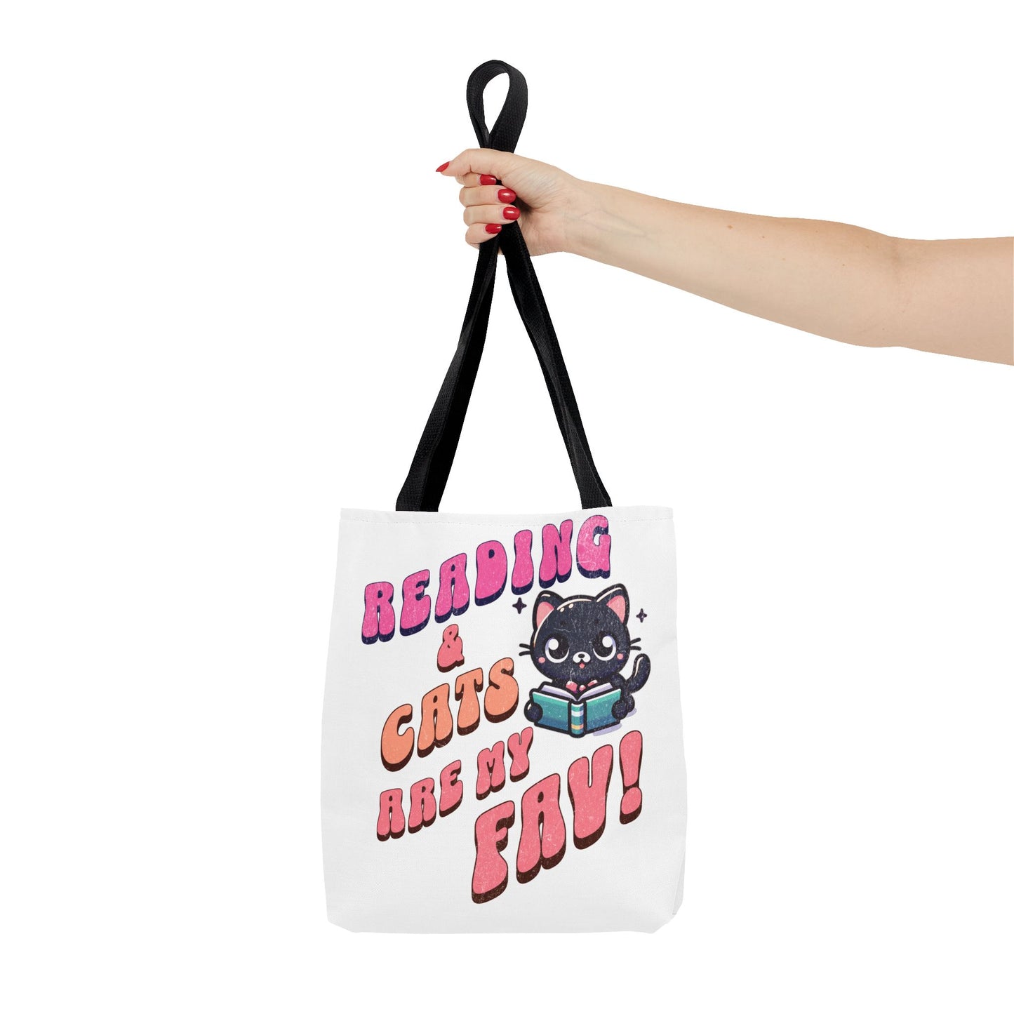 Book Lover Tote Bag,  Cute School Bag,  Black Cat tote, Library Tote, Bookish Tote Bag