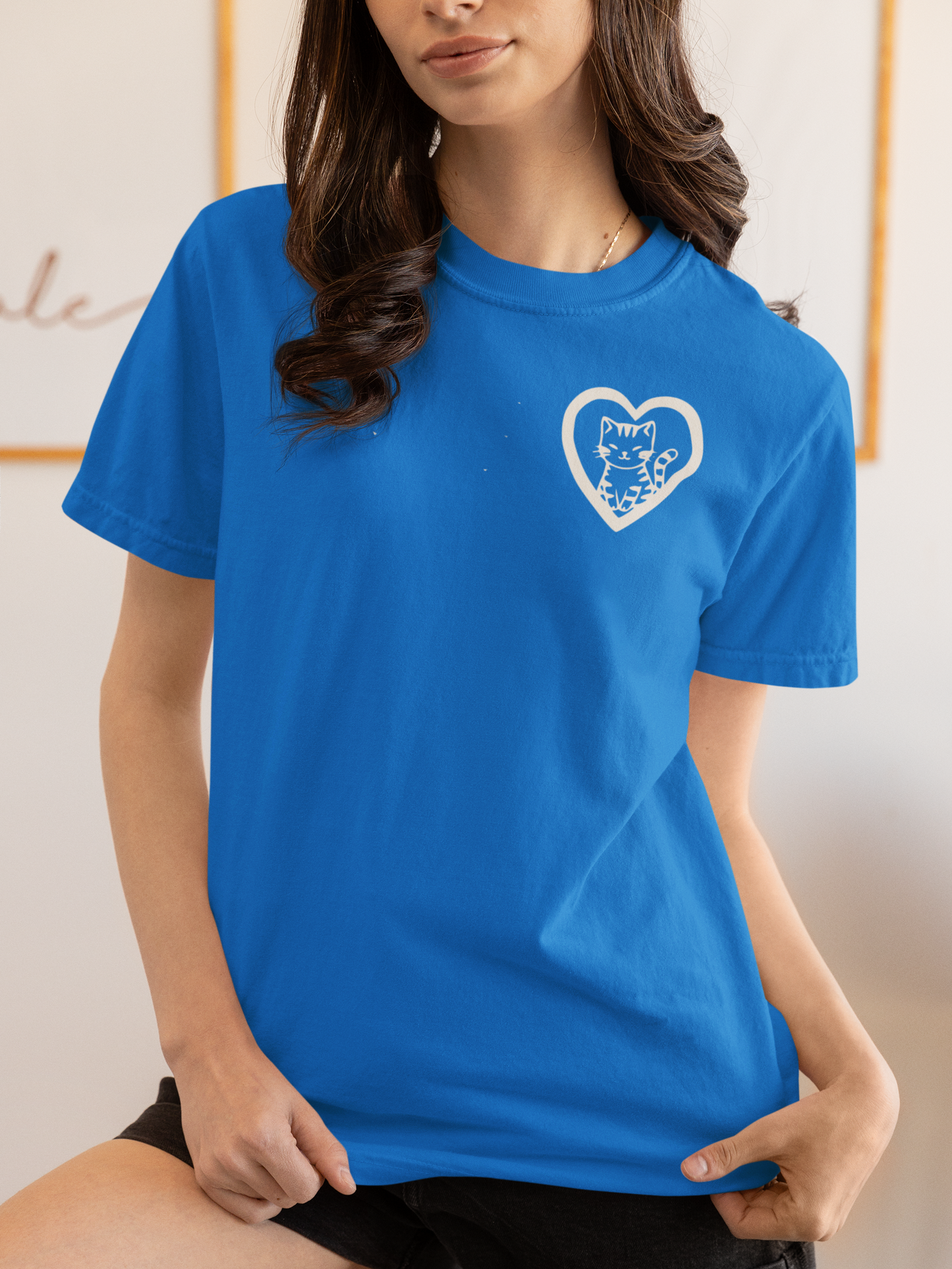 Vintage Cat Lover Valentine's T-Shirt — Retro Stamp Style Gift