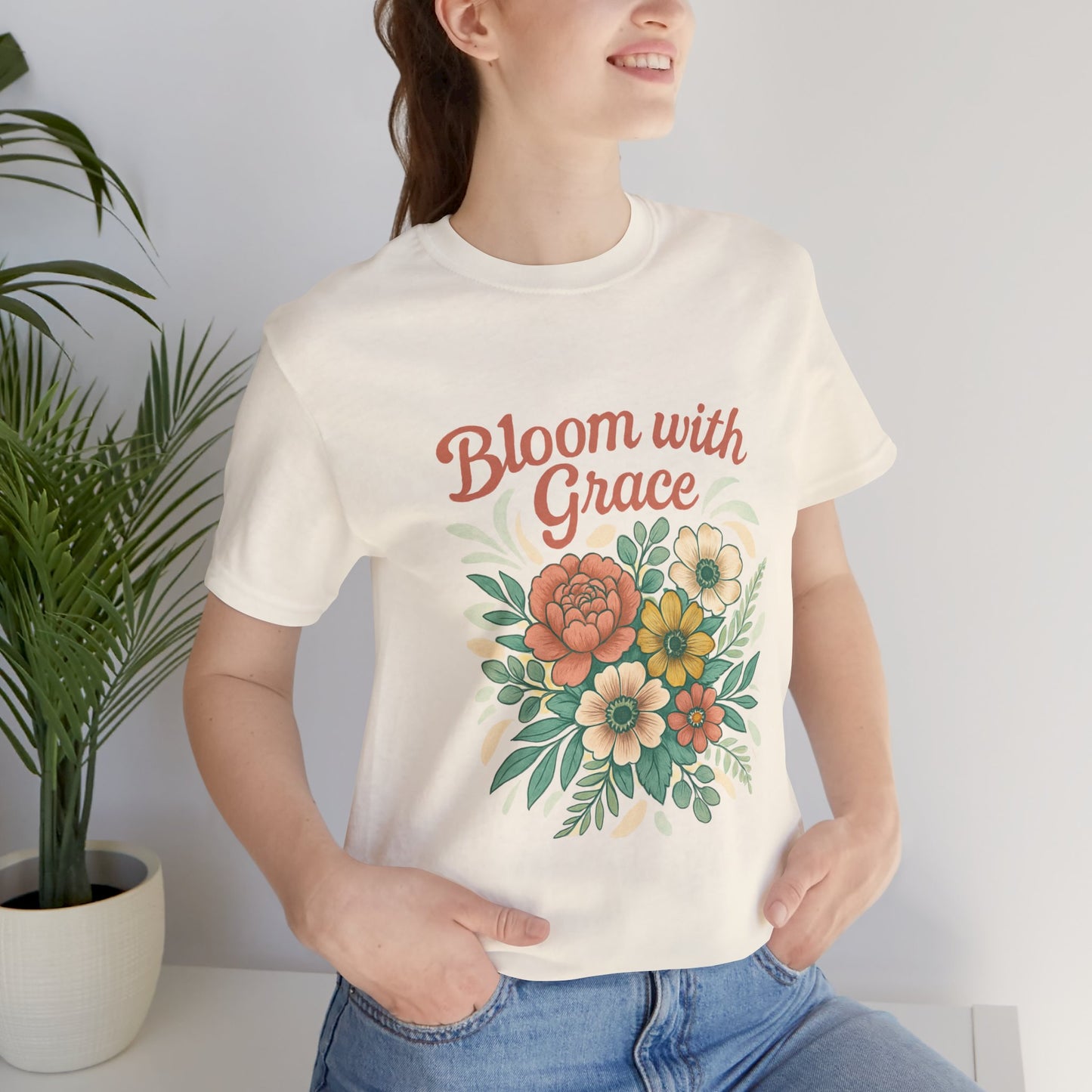 Floral T-Shirt - Modern Flowers Design for Youth - Unisex Jersey Tee