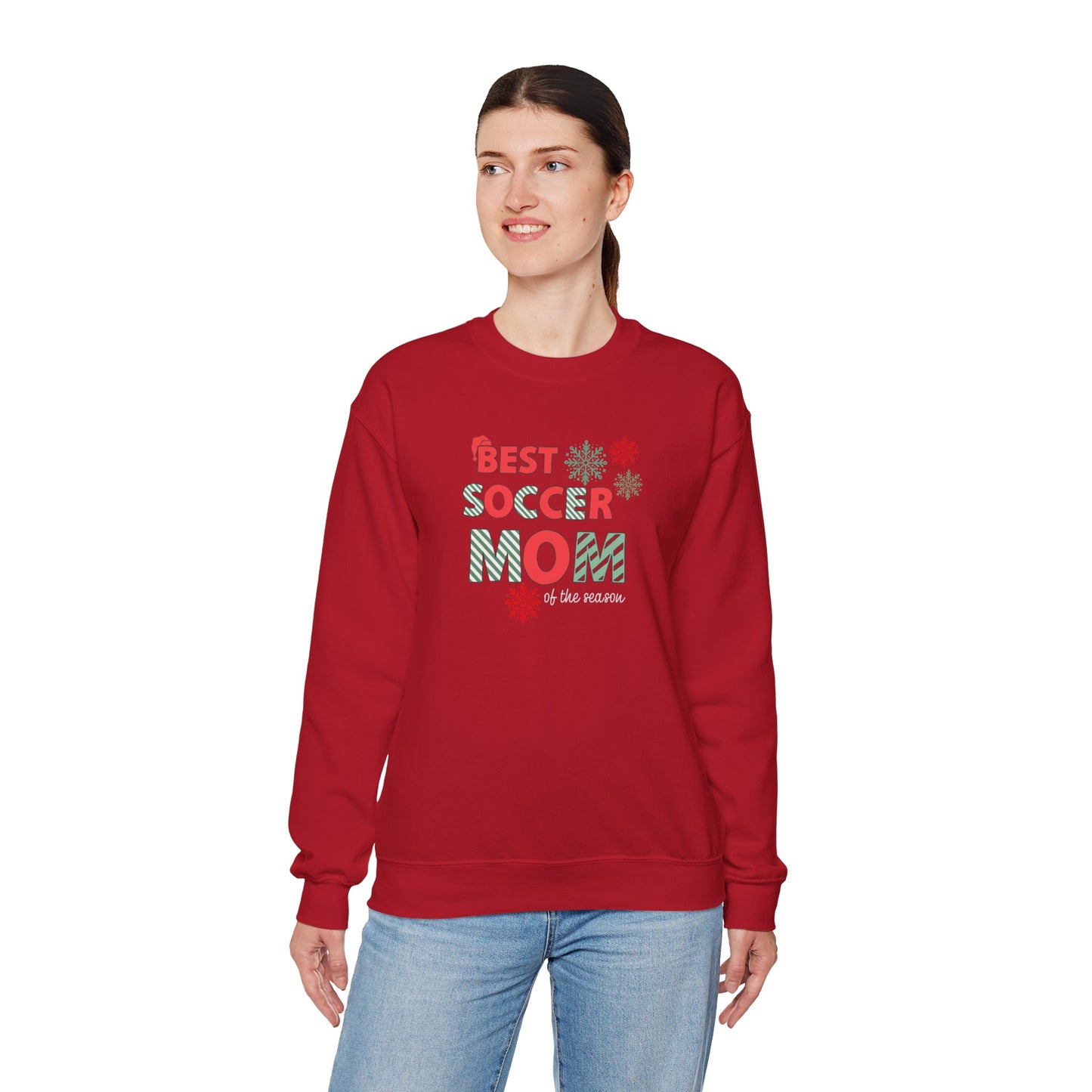 Christmas Soccer Mom Sweatshirt, Funny Holiday Jumper, Gift for Sports Moms, Festive Pullover, Soccer Mom Life Crewneck, Winter Sweater for