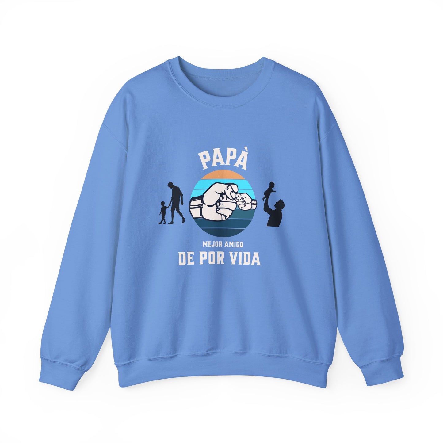 Retro 'Papa Mejor Amigo de Por Vida' Sweatshirt — Vintage Father & Son Fist Bump
