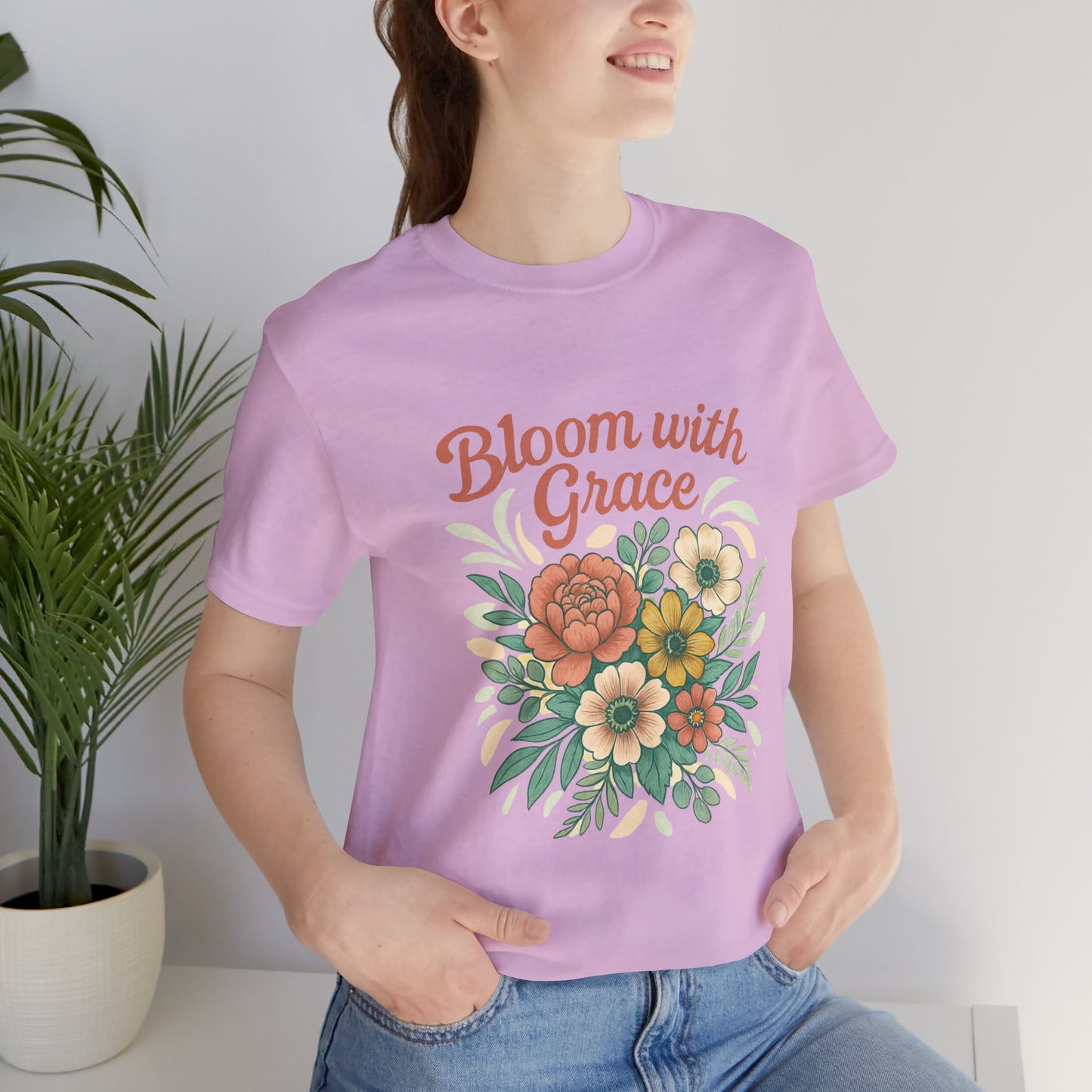 Floral T-Shirt - Modern Flowers Design for Youth - Unisex Jersey Tee