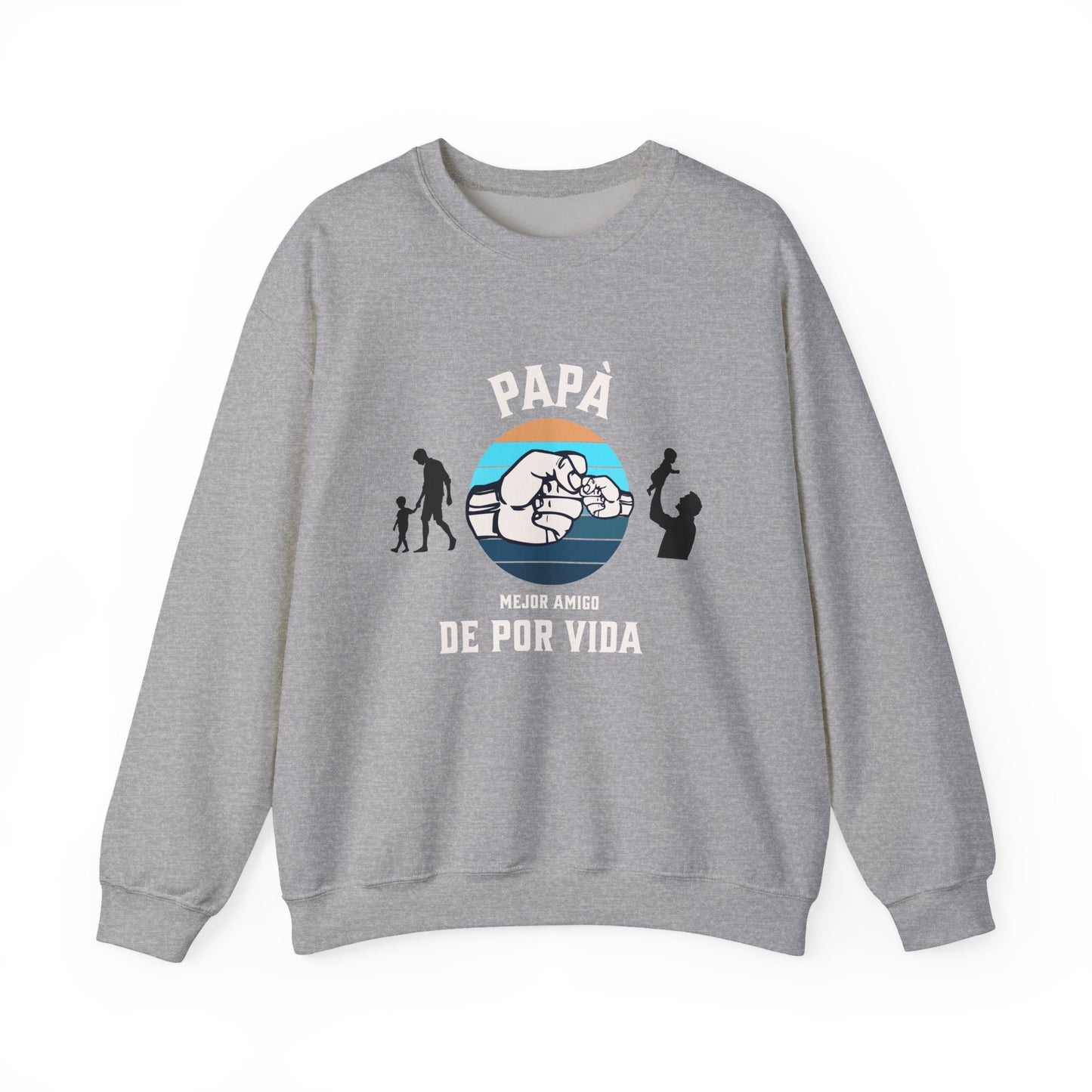 Retro 'Papa Mejor Amigo de Por Vida' Sweatshirt — Vintage Father & Son Fist Bump