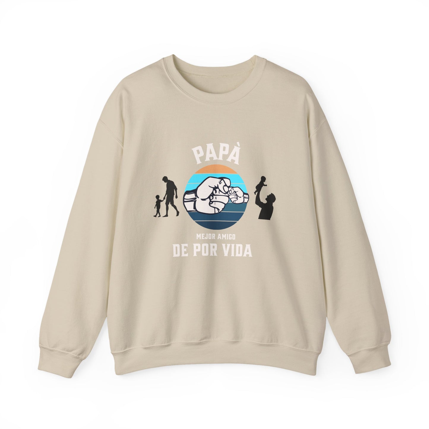 Retro 'Papa Mejor Amigo de Por Vida' Sweatshirt — Vintage Father & Son Fist Bump