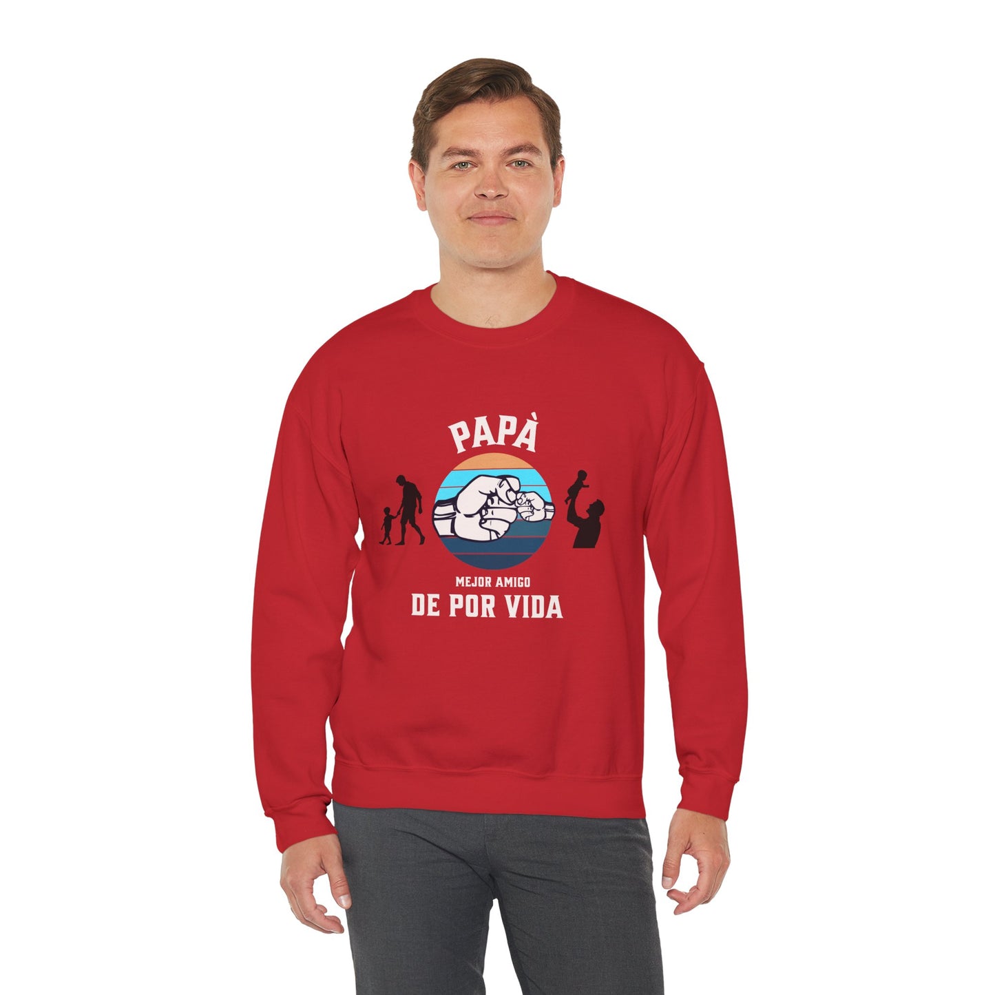 Retro 'Papa Mejor Amigo de Por Vida' Sweatshirt — Vintage Father & Son Fist Bump