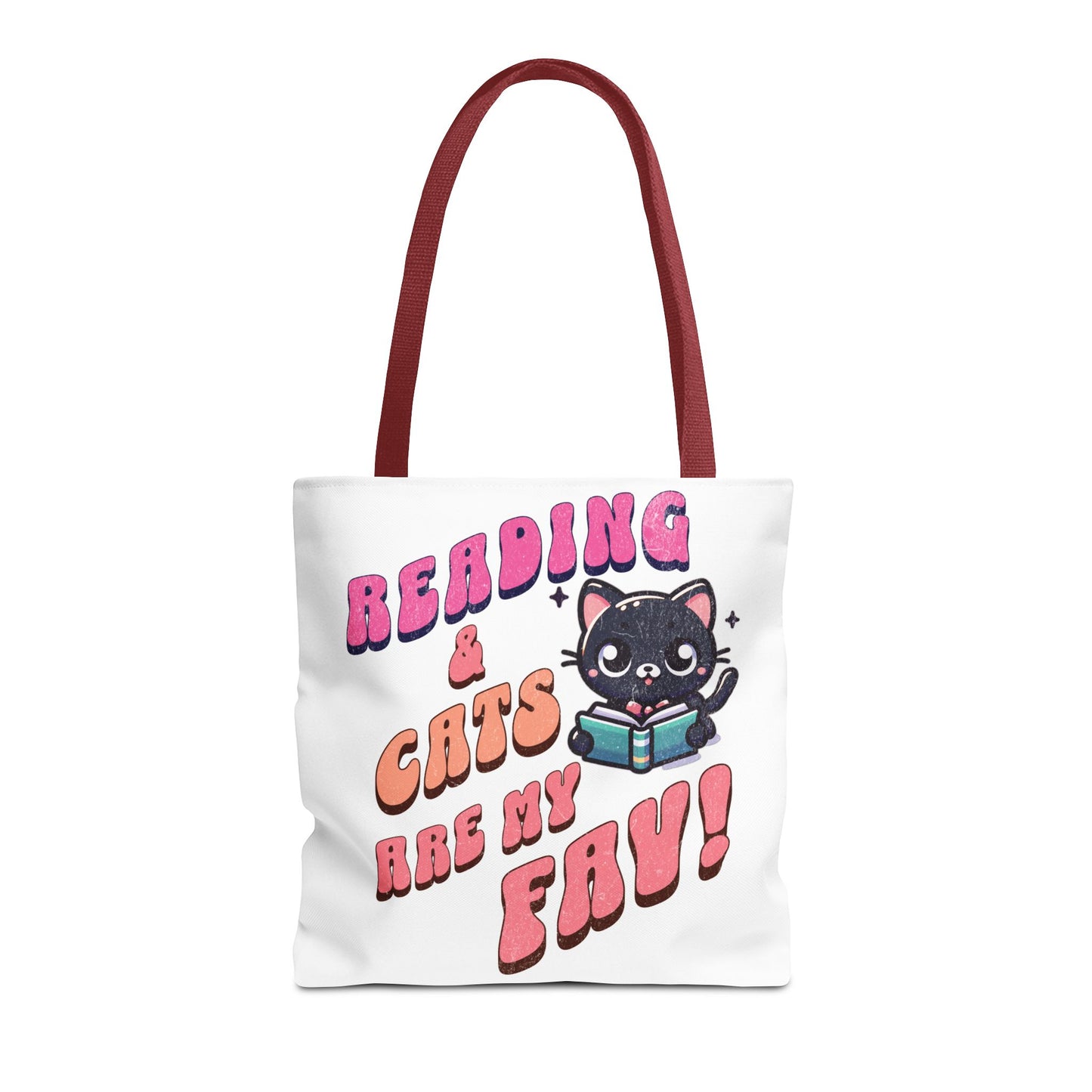 Book Lover Tote Bag,  Cute School Bag,  Black Cat tote, Library Tote, Bookish Tote Bag