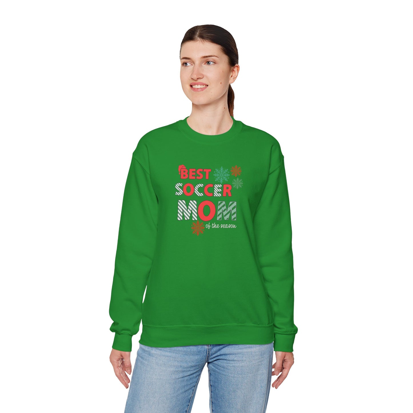 Christmas Soccer Mom Sweatshirt, Funny Holiday Jumper, Gift for Sports Moms, Festive Pullover, Soccer Mom Life Crewneck, Winter Sweater for