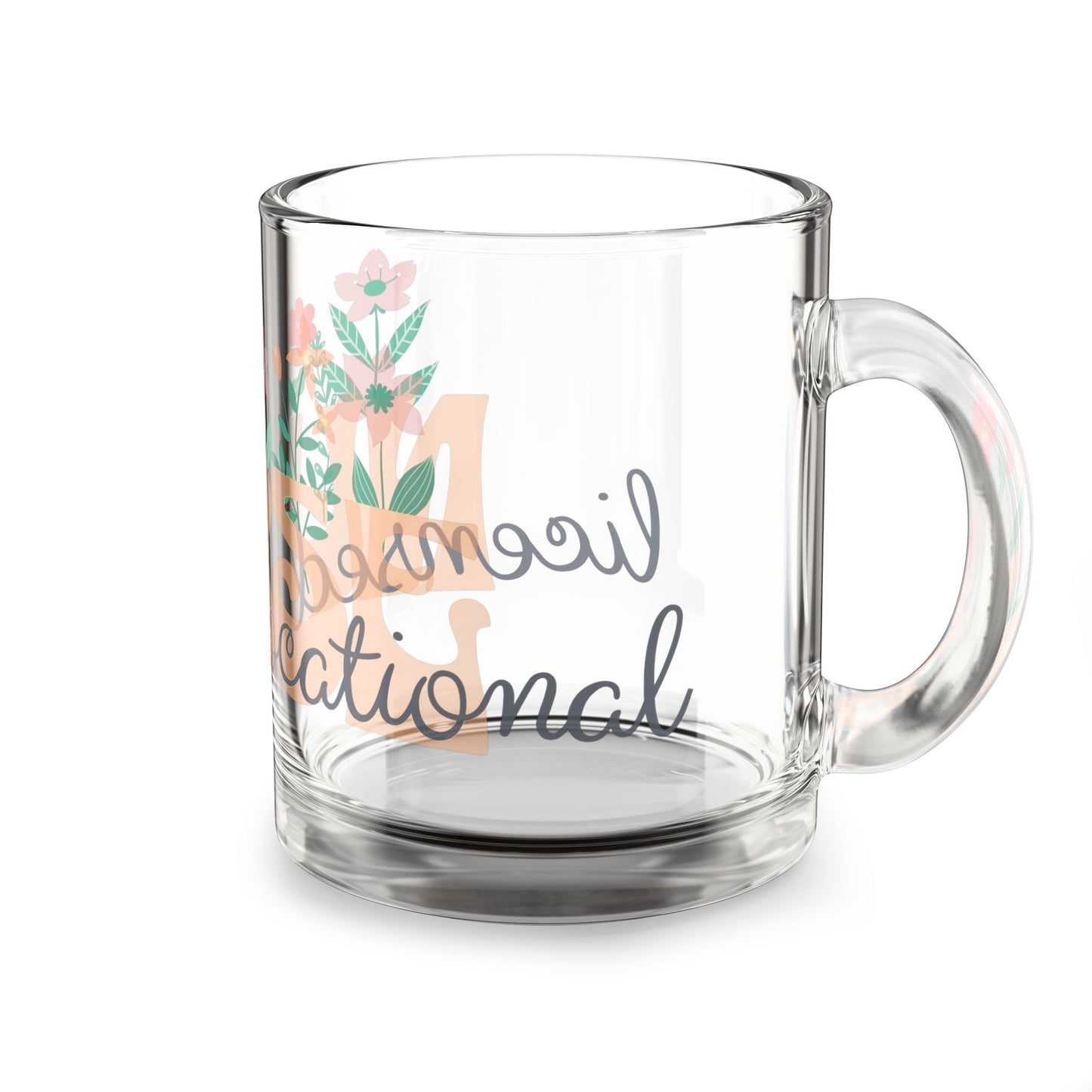Personalized Mug Floral Inspired Glass Mug | 10oz | Licensed Vocational Nurse, LVN mug