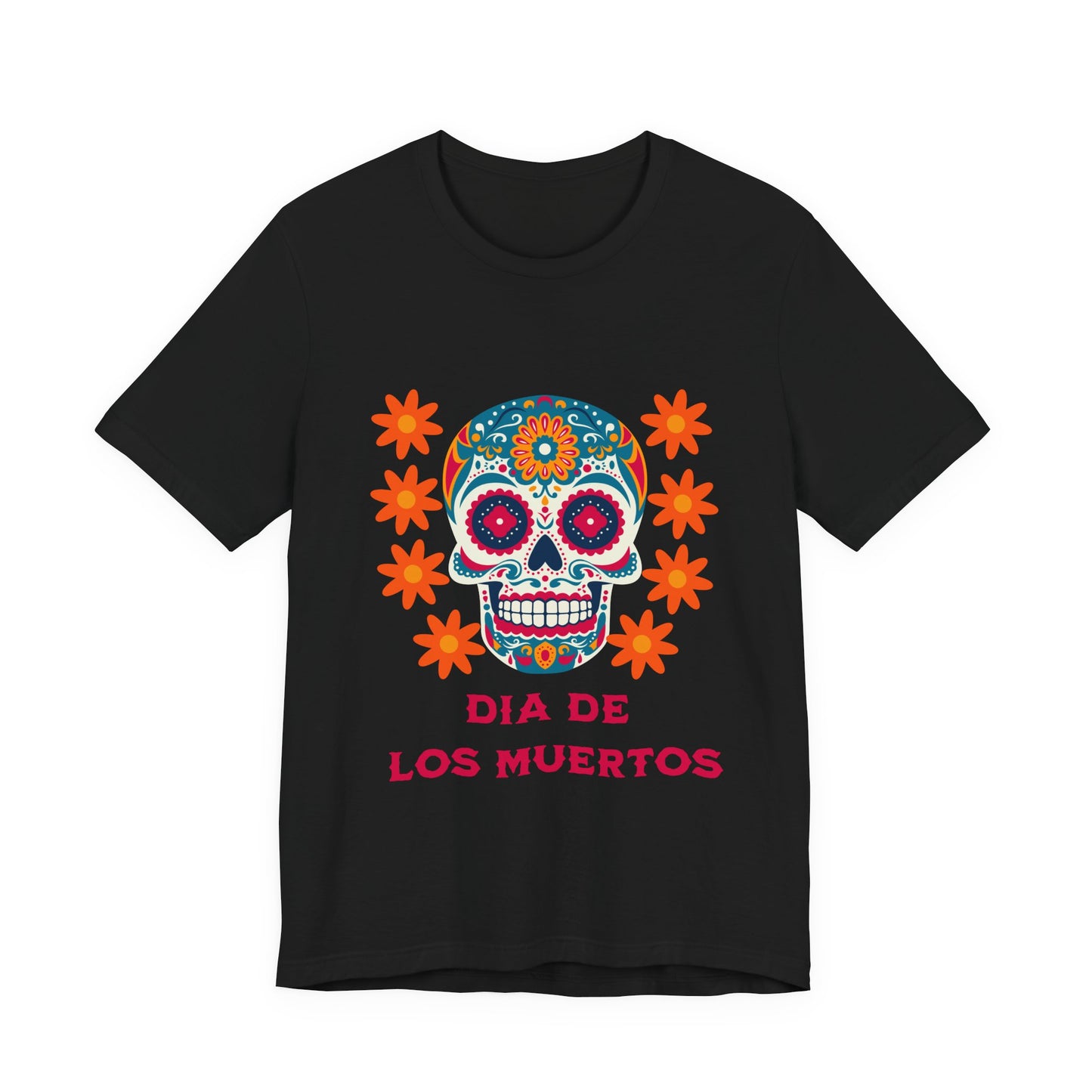 Colorful Día de los Muertos t-shirt, Unisex T-Shirt, Day of the Dead Gift, Festival Attire, Dia de Los Muertos Playera, Skull T-shirt