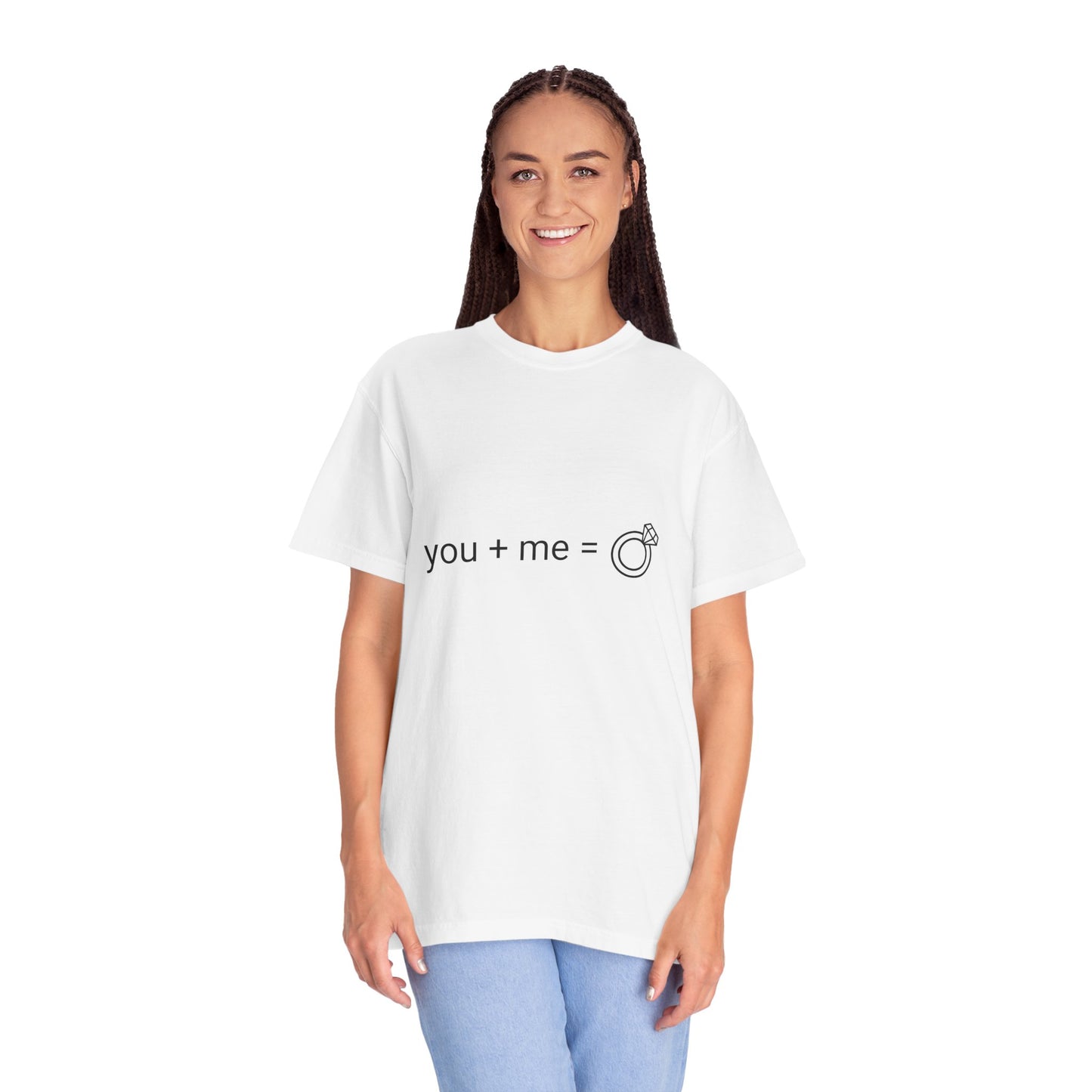 You + Me = Ring Couples T-Shirt — Proposal & Valentine's Day Tee
