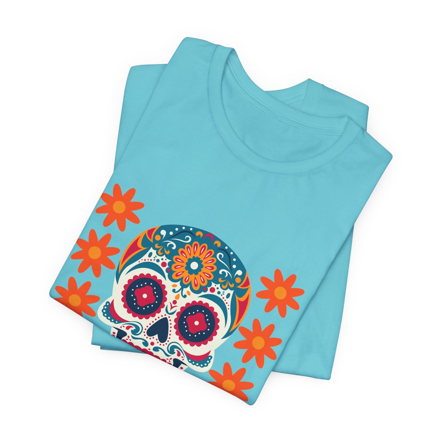 Colorful Día de los Muertos t-shirt, Unisex T-Shirt, Day of the Dead Gift, Festival Attire, Dia de Los Muertos Playera, Skull T-shirt