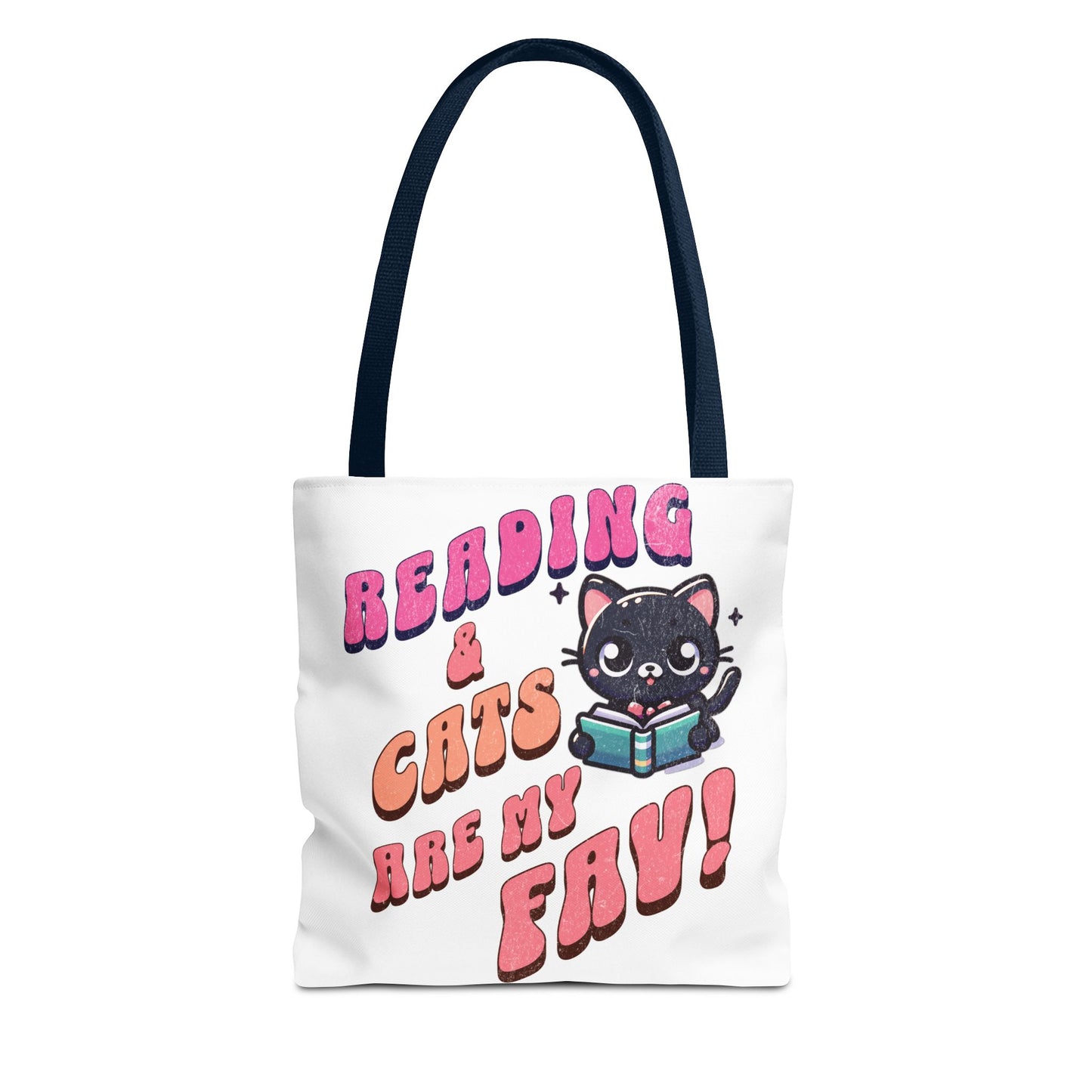 Book Lover Tote Bag,  Cute School Bag,  Black Cat tote, Library Tote, Bookish Tote Bag