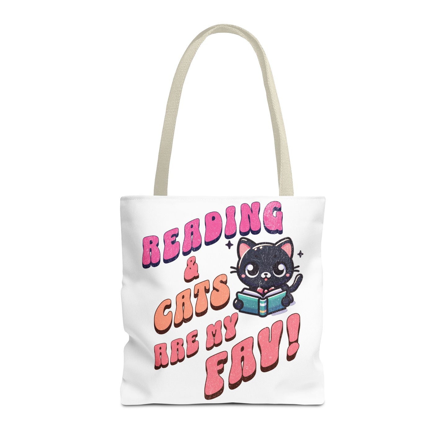 Book Lover Tote Bag,  Cute School Bag,  Black Cat tote, Library Tote, Bookish Tote Bag