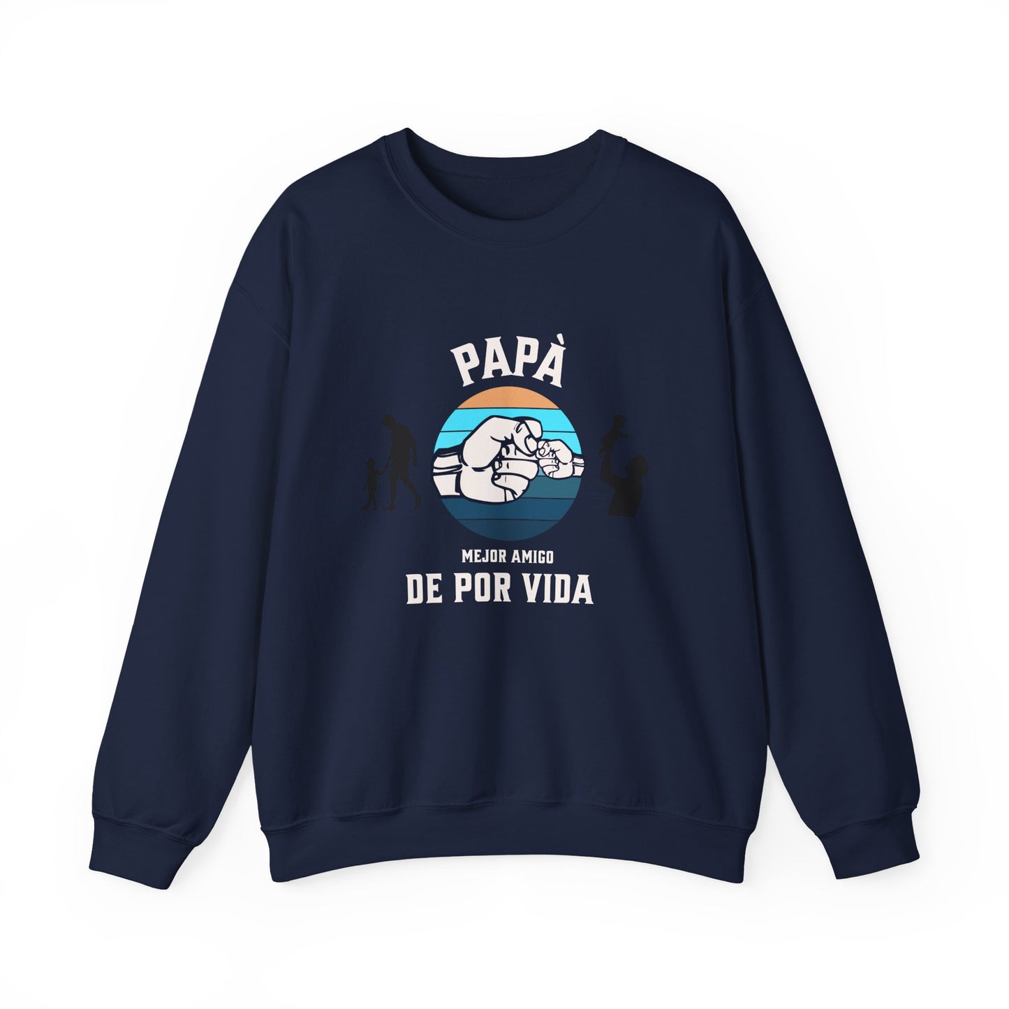 Retro 'Papa Mejor Amigo de Por Vida' Sweatshirt — Vintage Father & Son Fist Bump