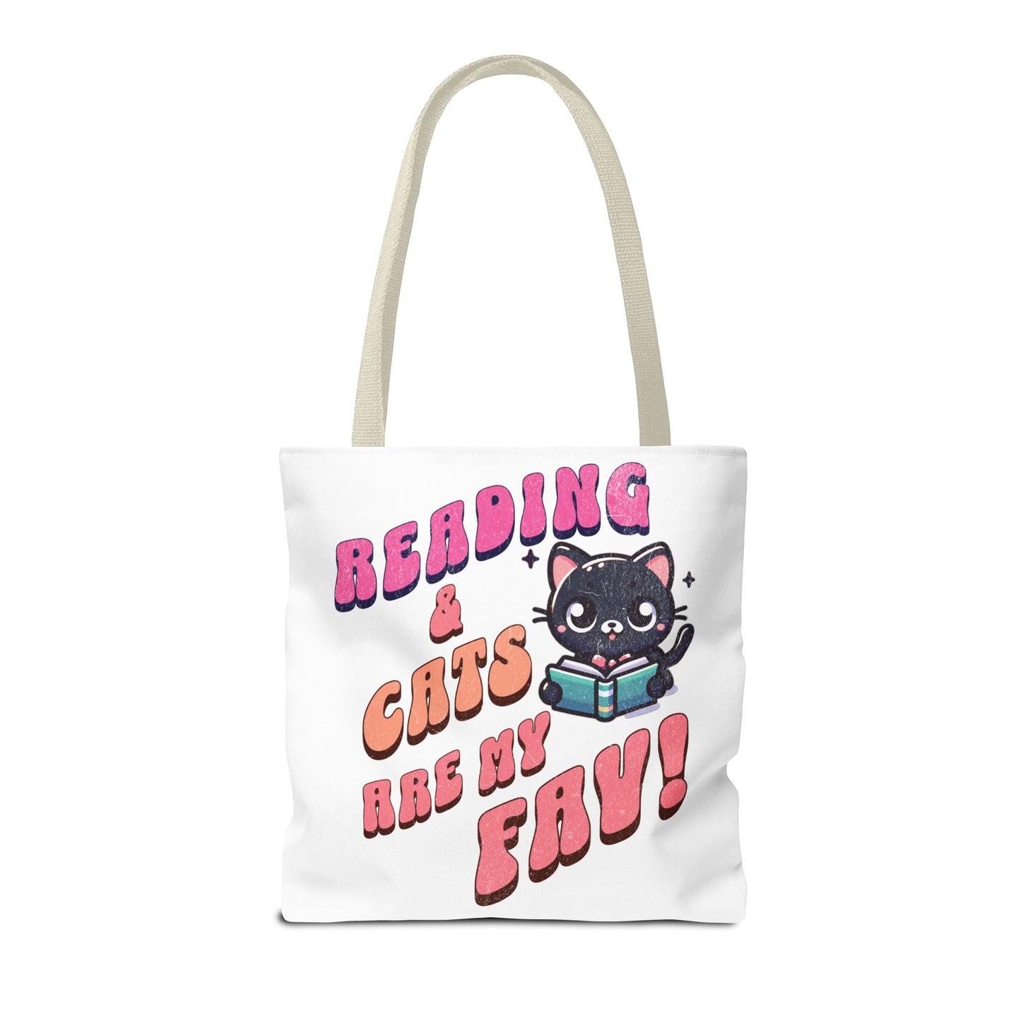 Book Lover Tote Bag,  Cute School Bag,  Black Cat tote, Library Tote, Bookish Tote Bag
