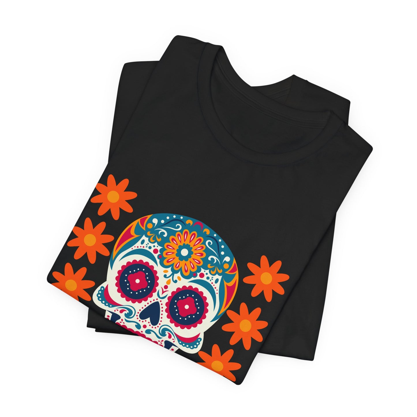 Colorful Día de los Muertos t-shirt, Unisex T-Shirt, Day of the Dead Gift, Festival Attire, Dia de Los Muertos Playera, Skull T-shirt