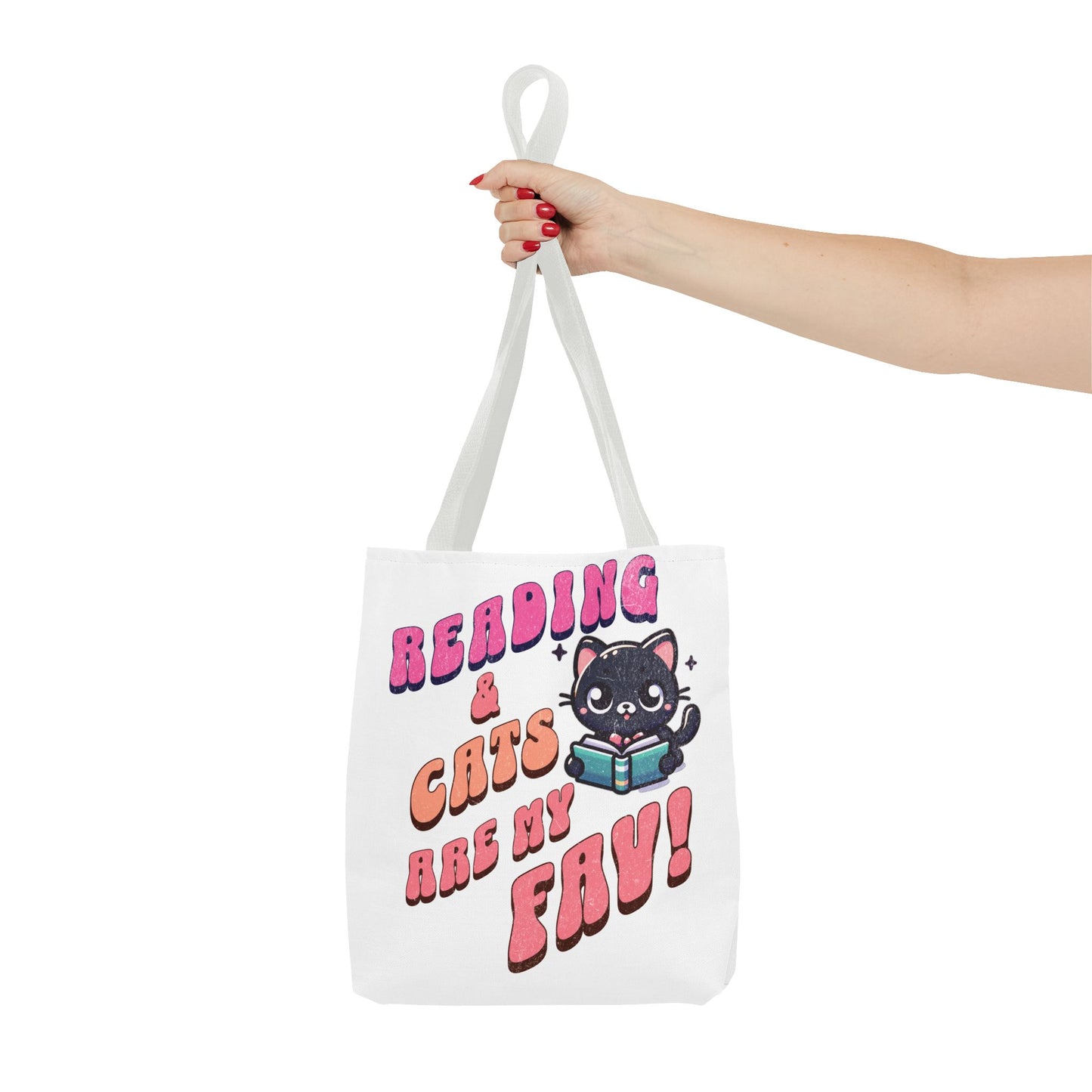 Book Lover Tote Bag,  Cute School Bag,  Black Cat tote, Library Tote, Bookish Tote Bag