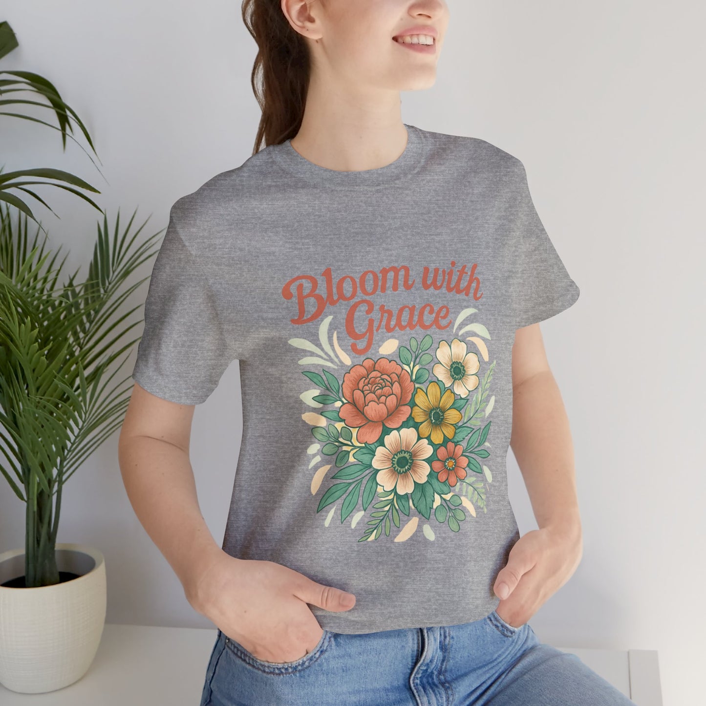 Floral T-Shirt - Modern Flowers Design for Youth - Unisex Jersey Tee