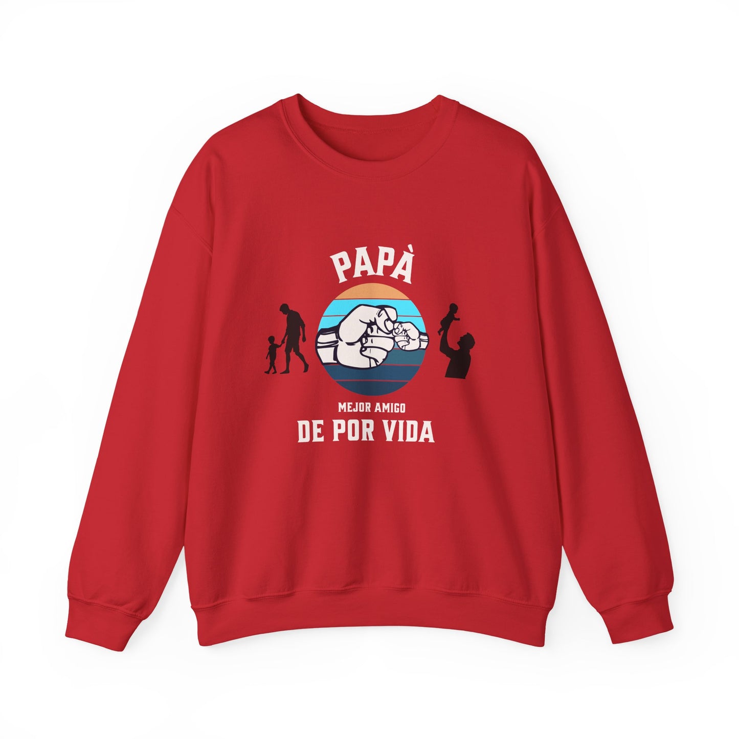 Retro 'Papa Mejor Amigo de Por Vida' Sweatshirt — Vintage Father & Son Fist Bump