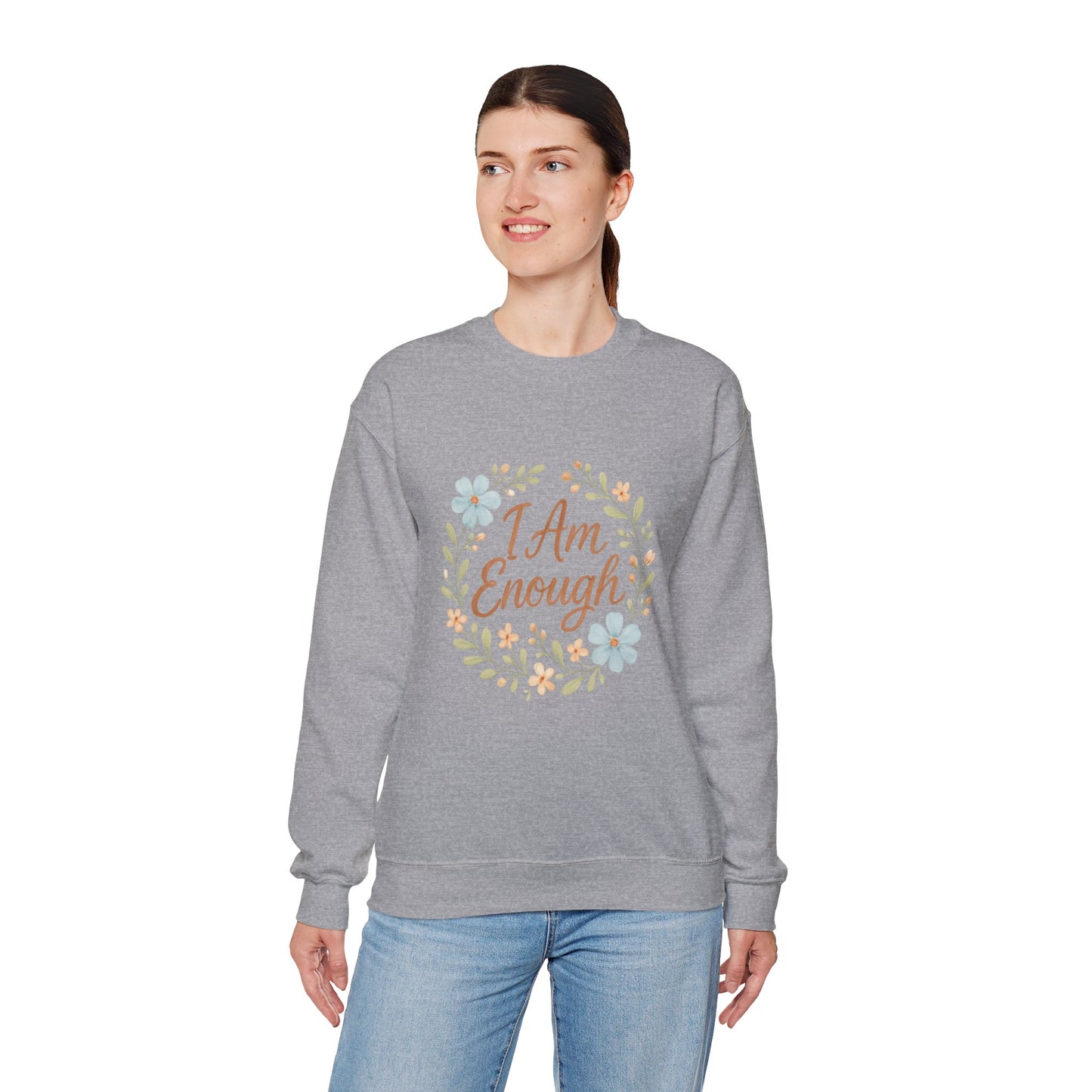 Positive Affirmation sweater, believe in yourself, empowerment message, cozy sweatshirt. Unisex Heavy Blend™ Crewneck Sweatshirt