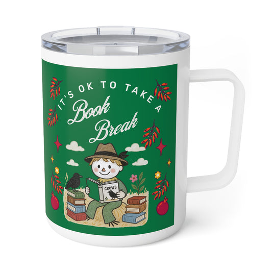 Book & Coffee Lover 10oz Insulated Mug — Literary Gift for Bookworms