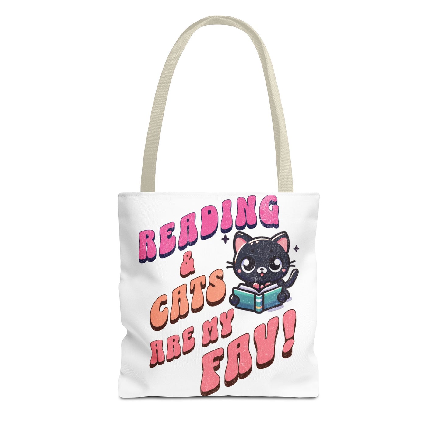 Book Lover Tote Bag,  Cute School Bag,  Black Cat tote, Library Tote, Bookish Tote Bag